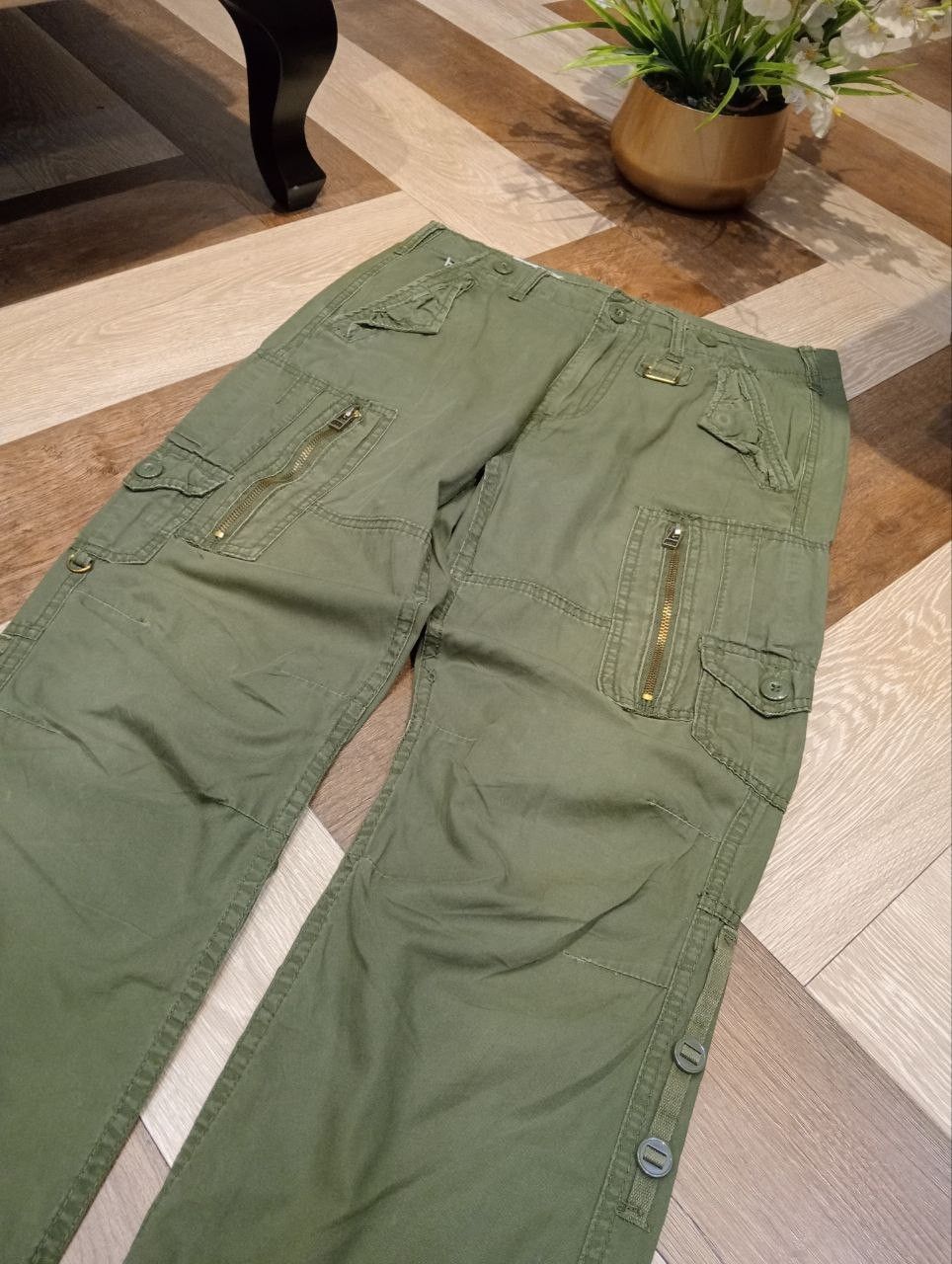 Japanese Brand BALDIA GREEN ARMY MULTIPOCKET CARGO PANTS Size US 32 / EU 48 - 5 Thumbnail