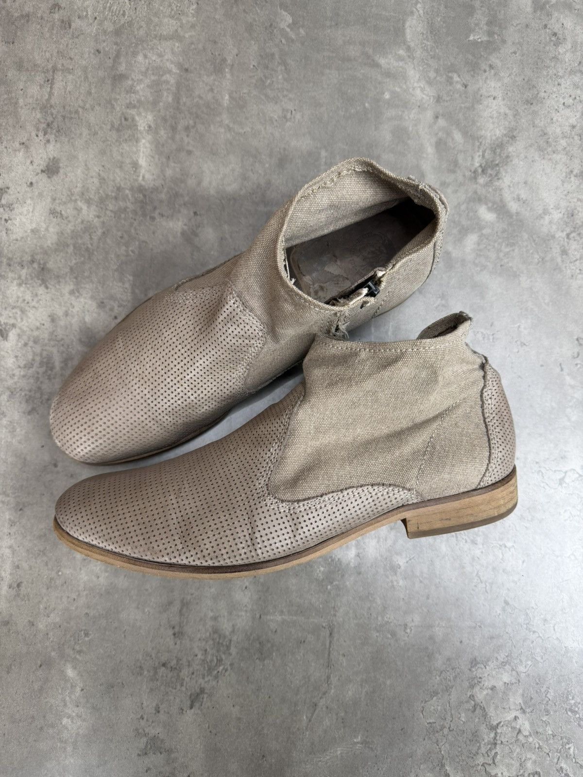 Diesel Diesel Perforated Leather Canvas Ankle Boots Size 44 Size US 10 / EU 43 - 14 Thumbnail
