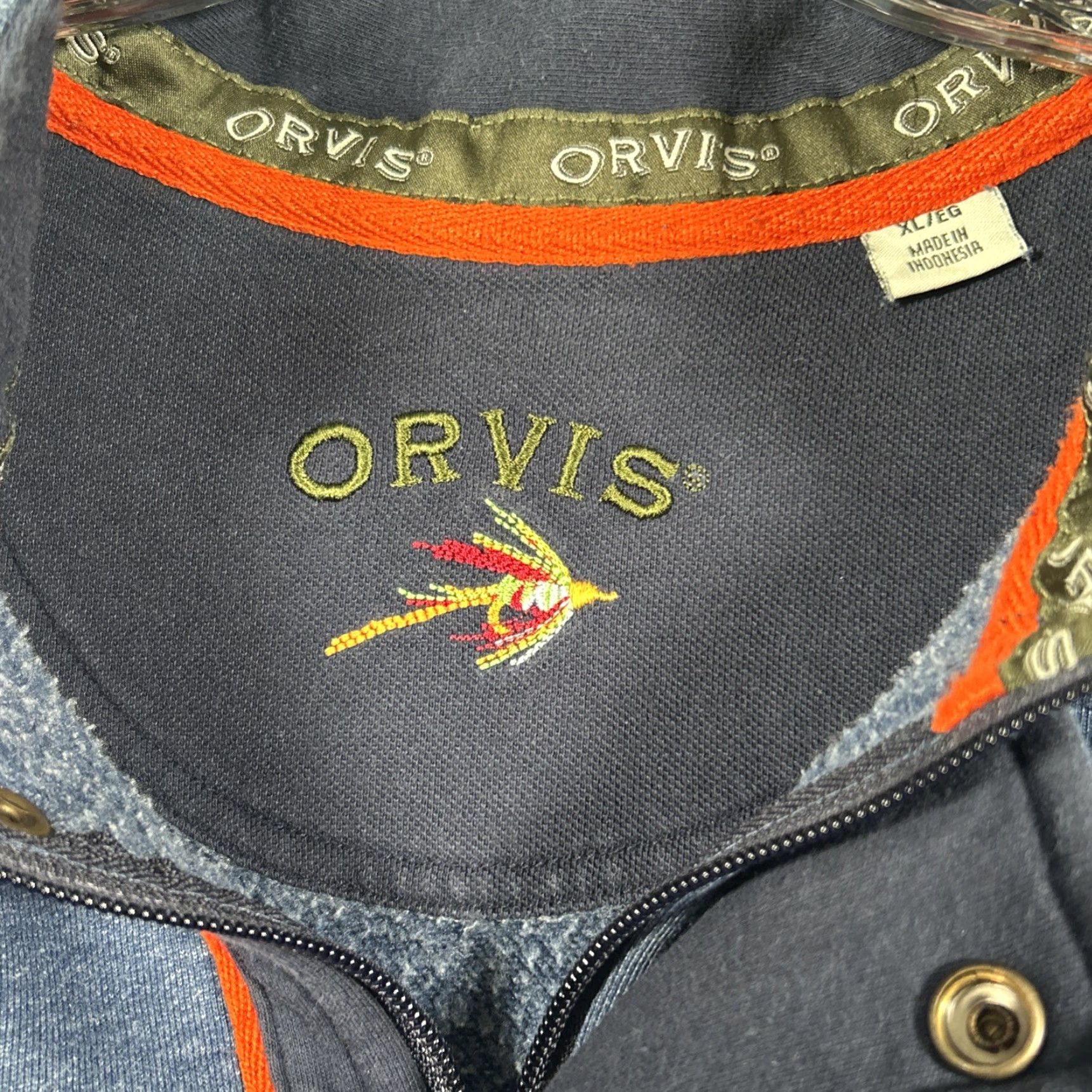 Orvis Orvis Sweatshirt Mens XL Blue 1/4 Zip Pullover Mock Neck Zipper Classic Outdoor Golf Hiking Walking Jacket Sweater Shirt Size US XL / EU 56 / 4 - 4 Thumbnail