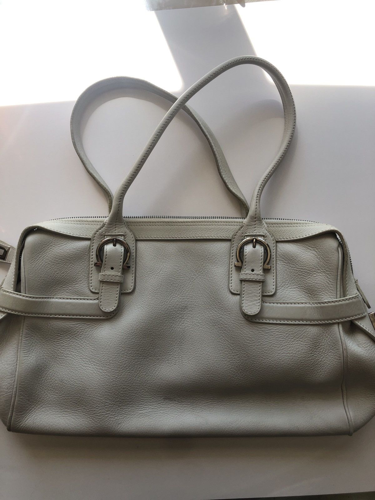 Salvatore Ferragamo SALVATORE FERRAGAMO WHITE LEATHER BOSTON SHOULDER BAG Size ONE SIZE - 1 Thumbnail