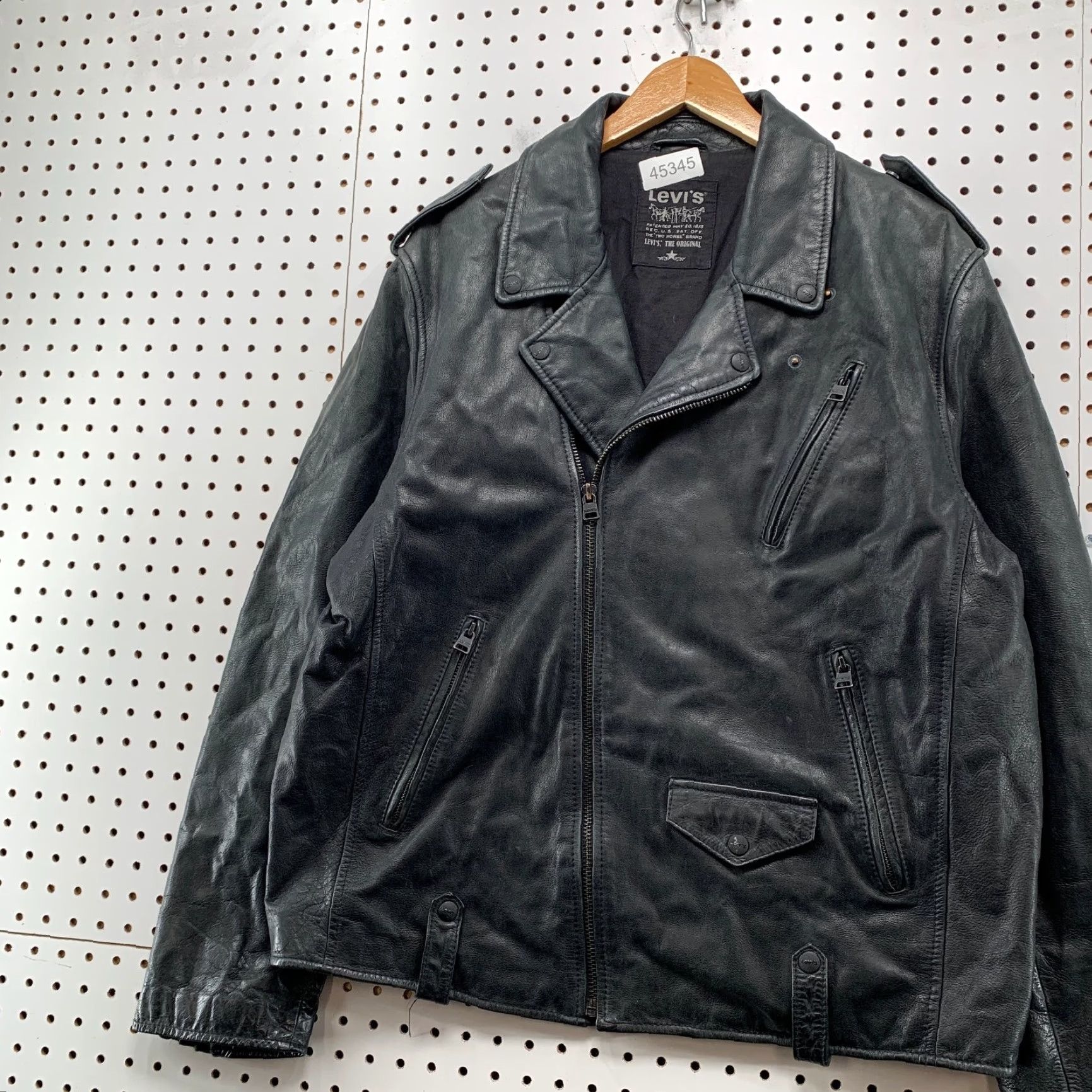 Levi's Levi's Genuine Leather Motorcycle Jacket Mens XL Black Heavyweight Moto Biker Jacket Size US XL / EU 56 / 4 - 3 Thumbnail