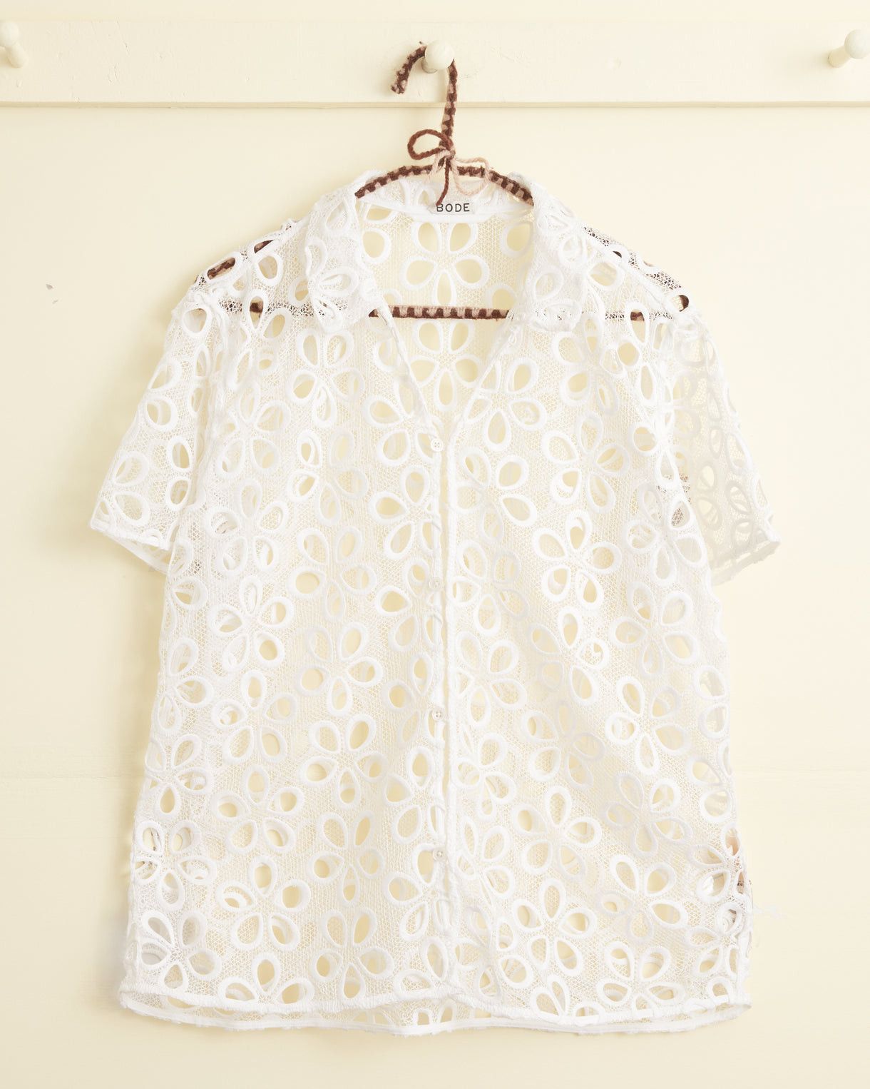 Bode BNWT PRIMROSE SUMMER DAISY FLORAL LACE BOWLING SHIRT Size US L / EU 52-54 / 3 - 8 Thumbnail