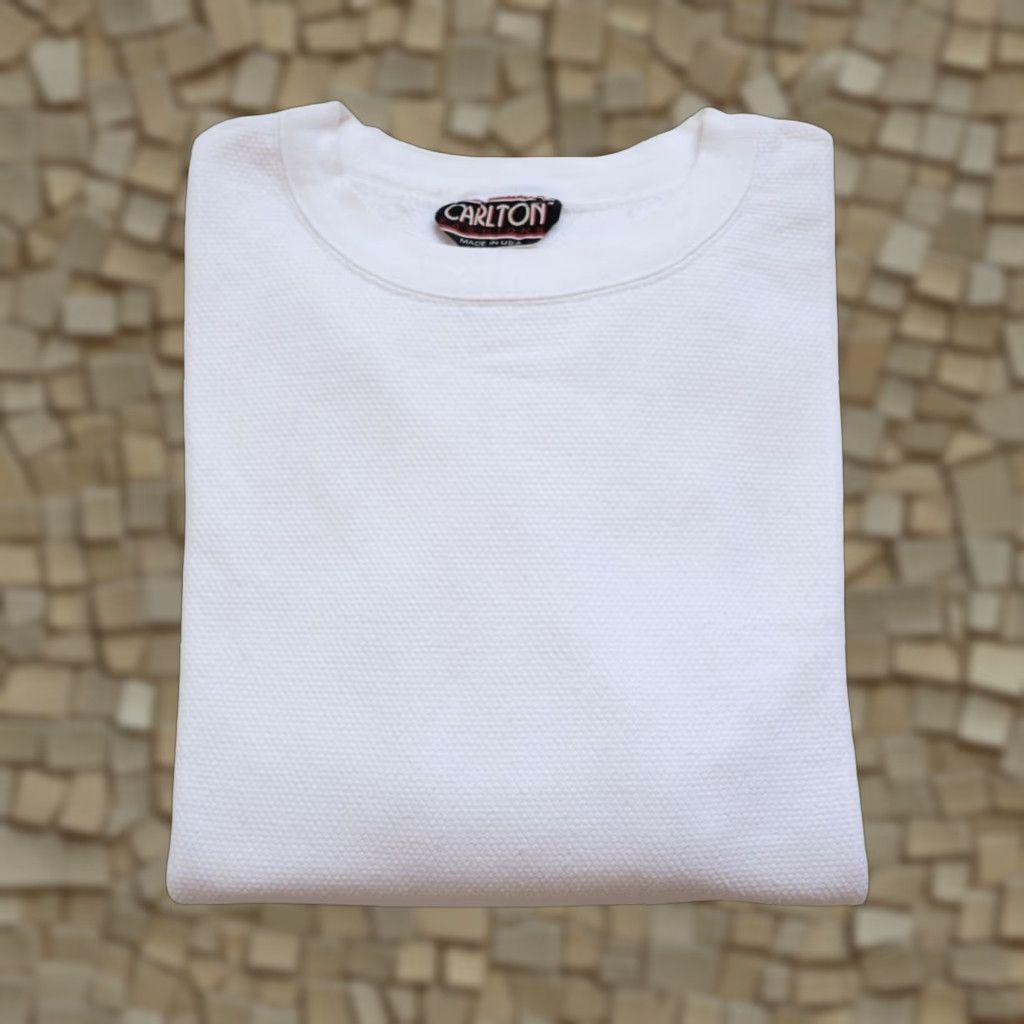 Vintage VINTAGE Carlton USA MADE 90s WAFFLE KNIT WHITE CREWNECK COTTON KNIT SWEATSHIRT SZ XL Mens Size US XL / EU 56 / 4 - 1 Thumbnail