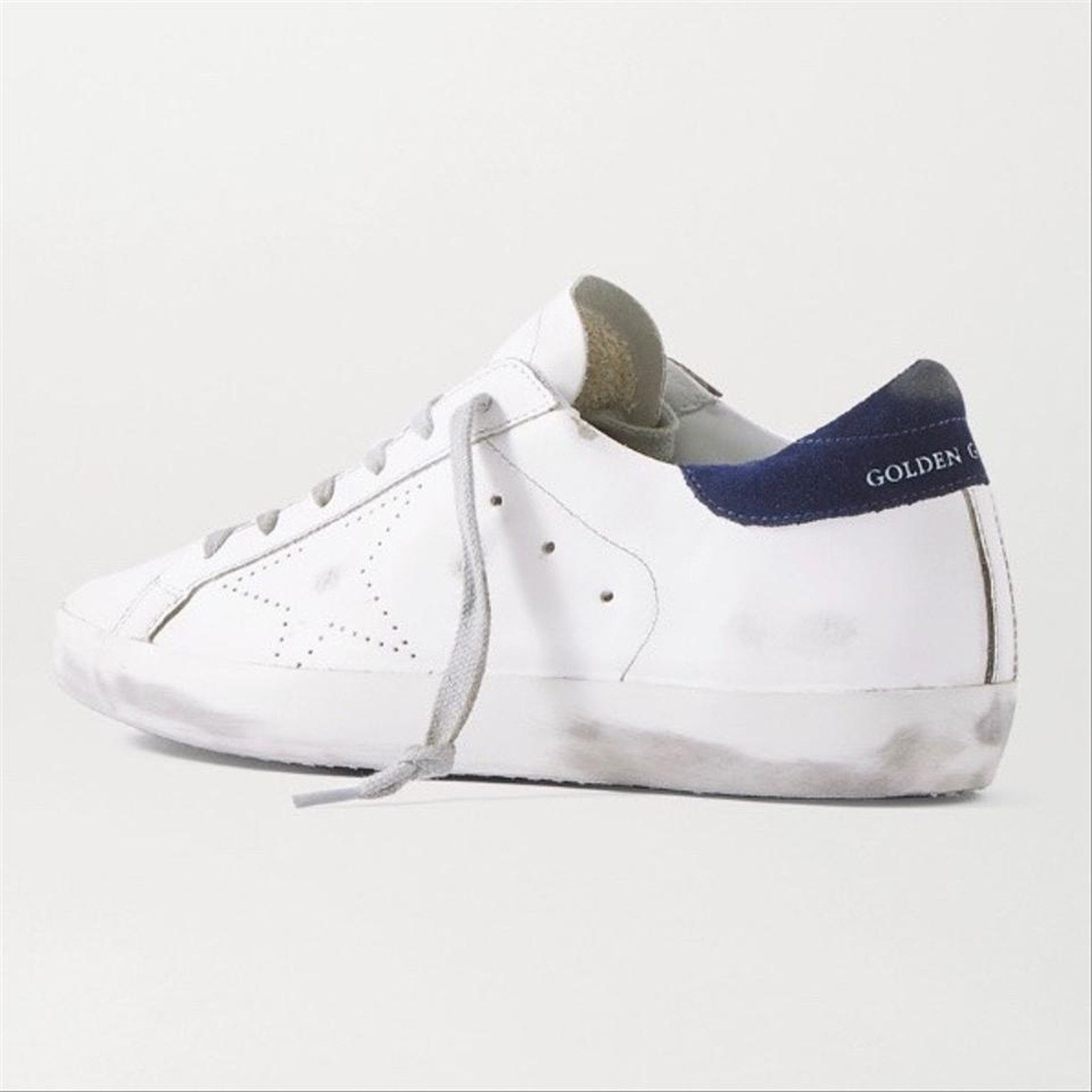 Golden Goose GOLDEN GOOSE superstar distressed leather sneakers navy Size US 10 / IT 40 - 3 Thumbnail