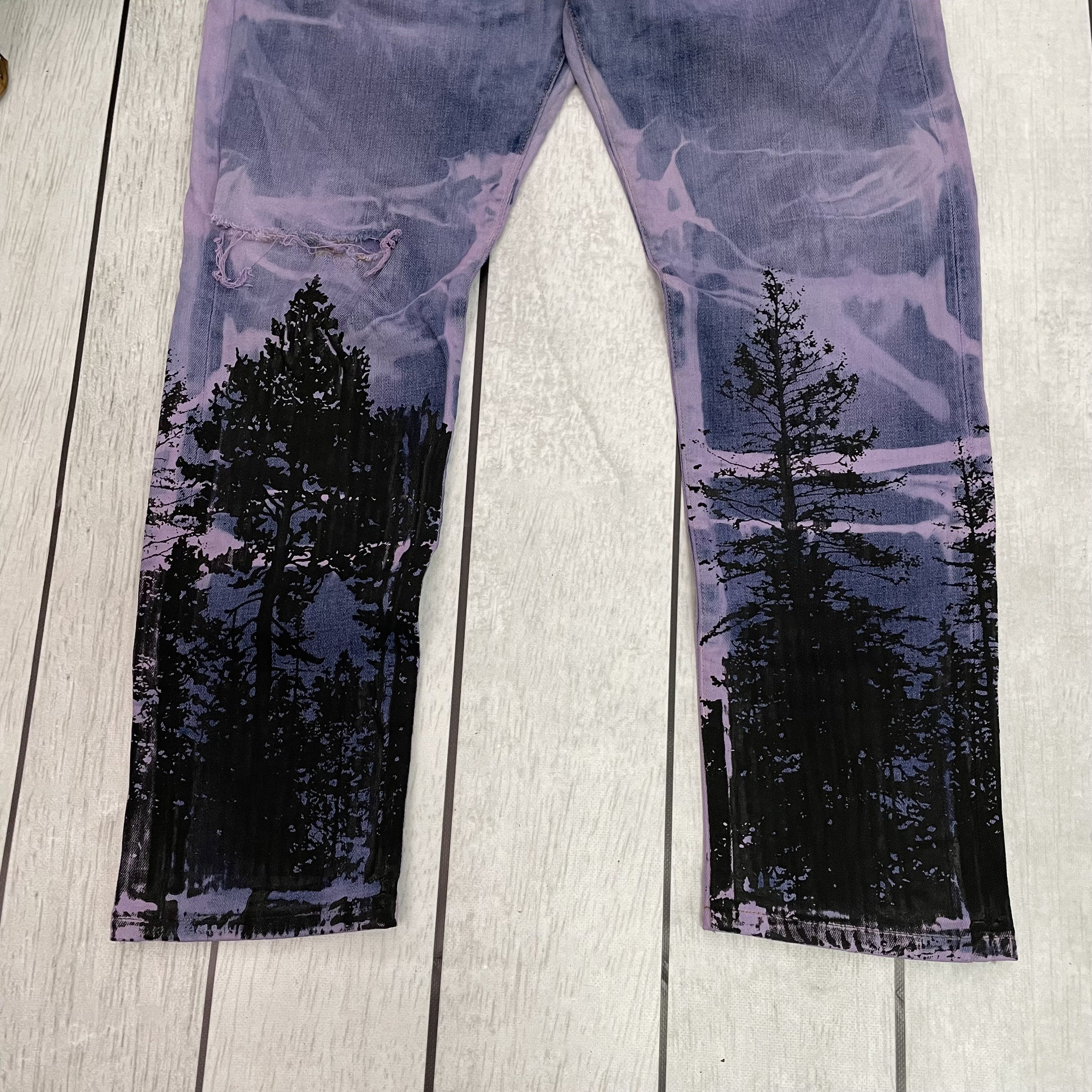 Levi's Custom Reworked Levi's streetwear 1of1 Mystery forest ART Size US 31 - 3 Thumbnail