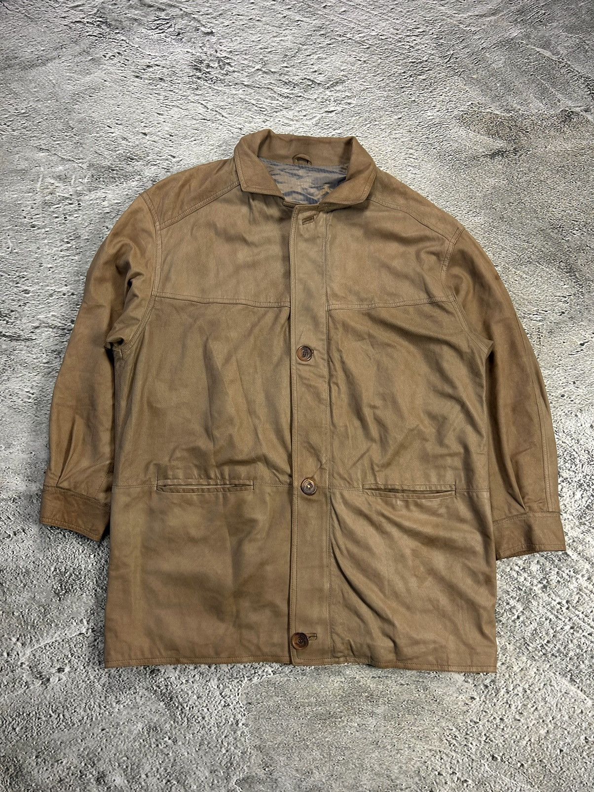 Yves Saint Laurent Yves Saint Laurent coat vintage brown lamb leather viscose Size US L / EU 52-54 / 3 - 1 Thumbnail