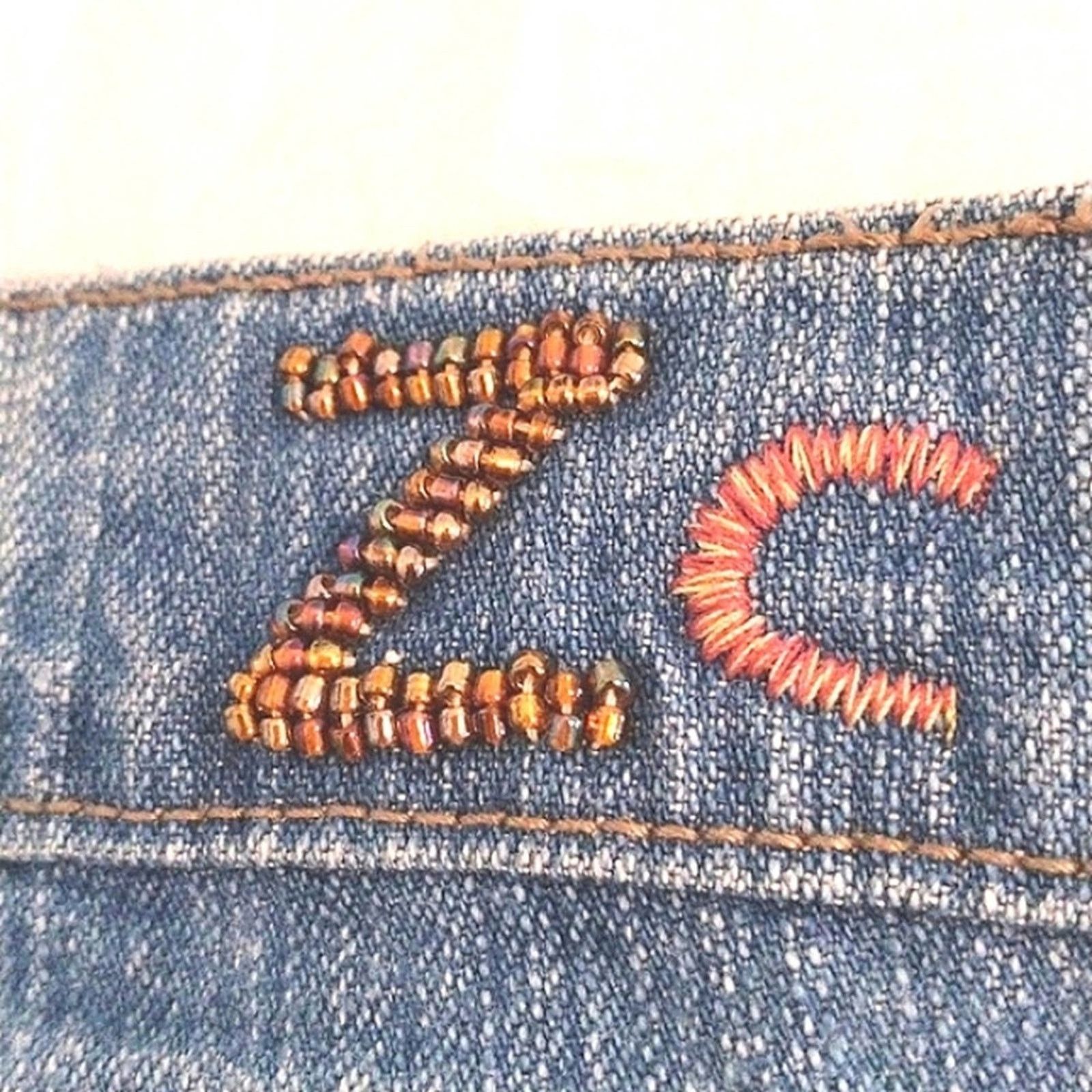 Other Z. Cavaricci Jeans Sz 10 Beaded Floral FLARED 70s Bohemian Size 32" / US 10 / IT 46 - 15 Thumbnail