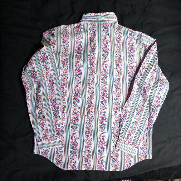 Other Vintage Esquel Stripe Floral Button Shirt Size XXS / US 00 / IT 34 - 6 Thumbnail