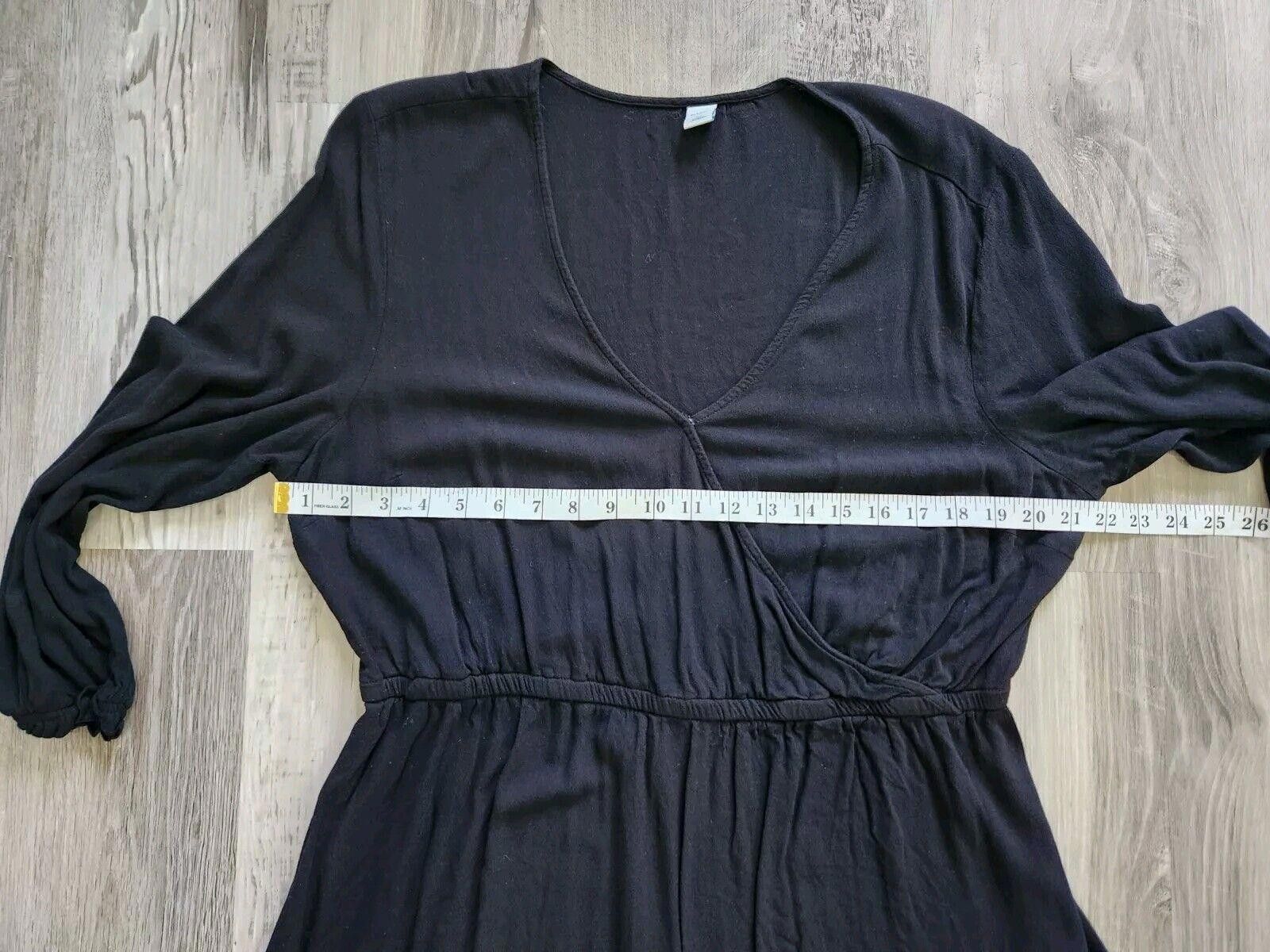 Old Navy Old Navy Dress Extra Large Black V Neck Long Sleeves Light Size XL / US 12-14 / IT 48-50 - 3 Thumbnail
