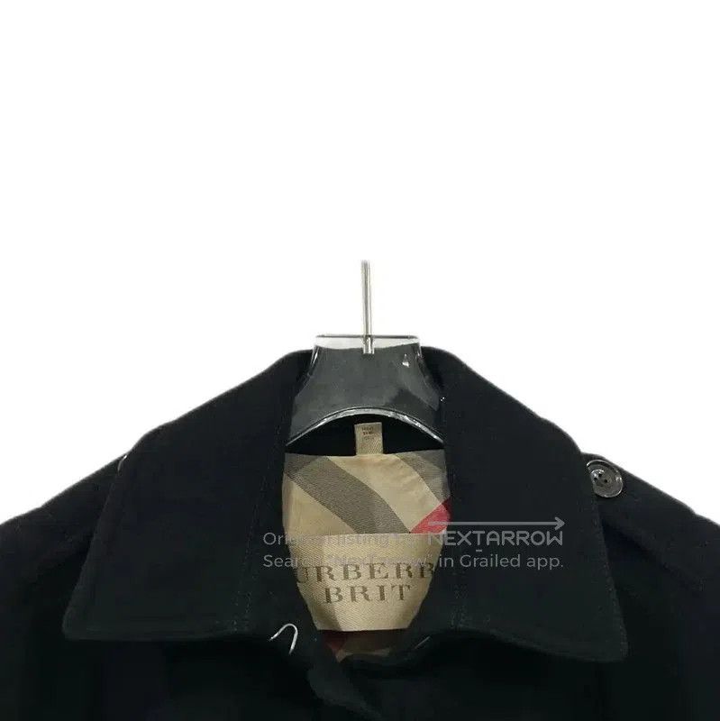Burberry Burberry Black Wool Women's Trench Coat. Size L / US 10 / IT 46 - 3 Thumbnail