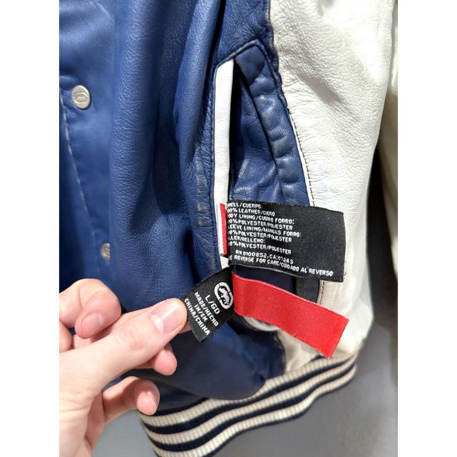Ecko Unltd. Y2K Ecko Unltd Leather Reversible Quilted Bomber Jacket Blue L Men’s Baggy Size US L / EU 52-54 / 3 - 6 Thumbnail