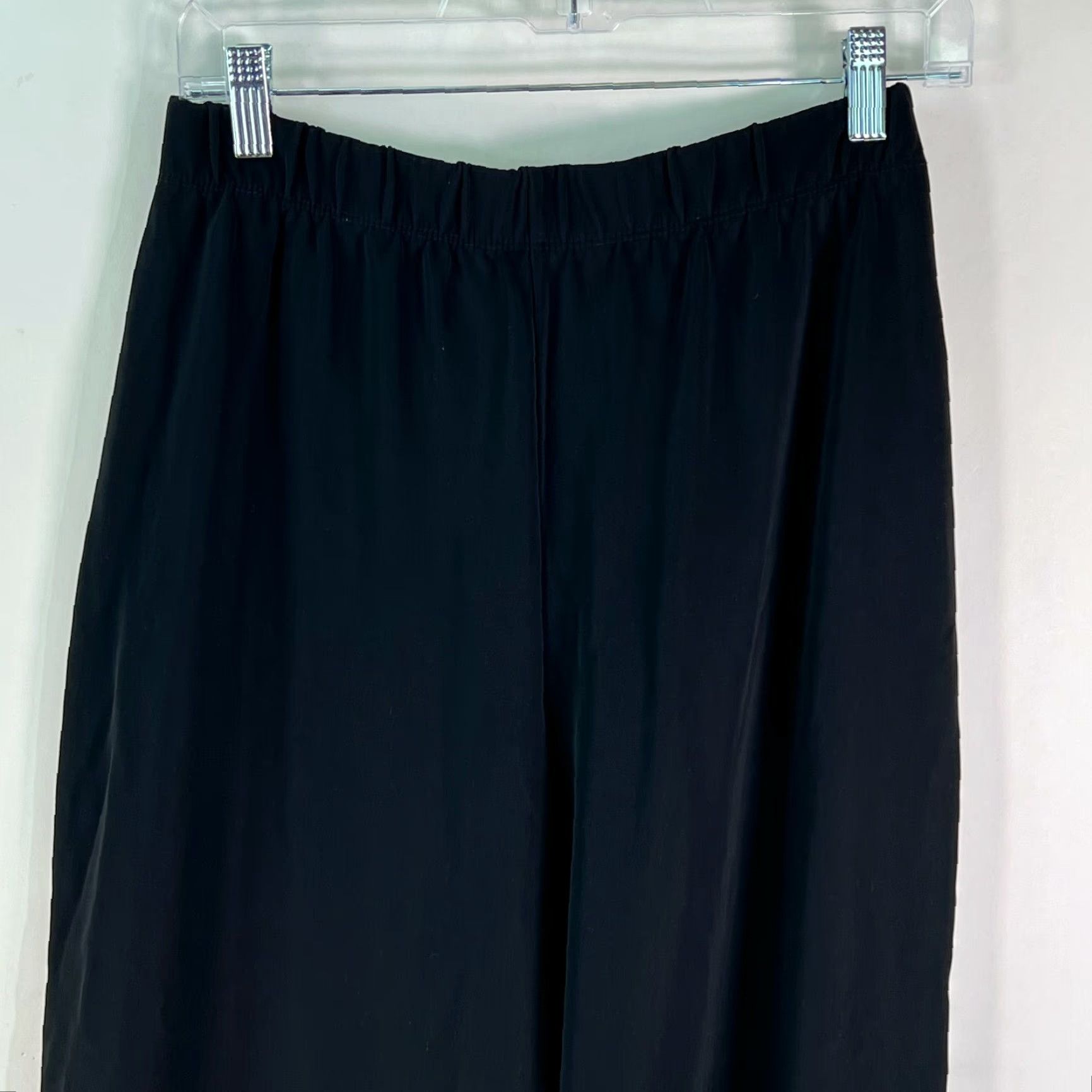 Vintage Susan Graver Women Pant Black Flat Front Straight Leg Elastic Waist PM Dress Pant Size 32" / US 10 / IT 46 - 3 Thumbnail