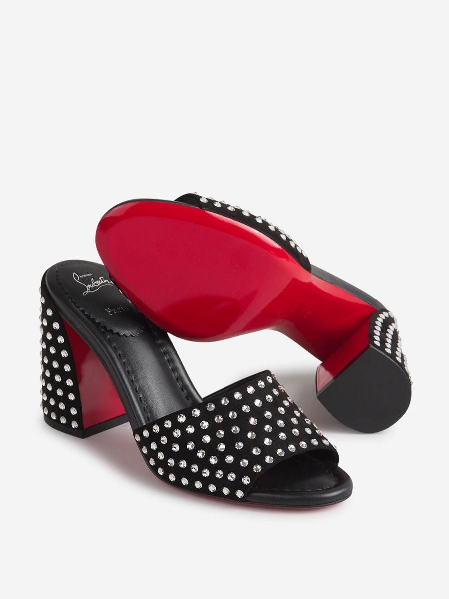 Christian Louboutin o1w1db10325 Mules in Black Size US 11 / IT 41 - 5 Thumbnail