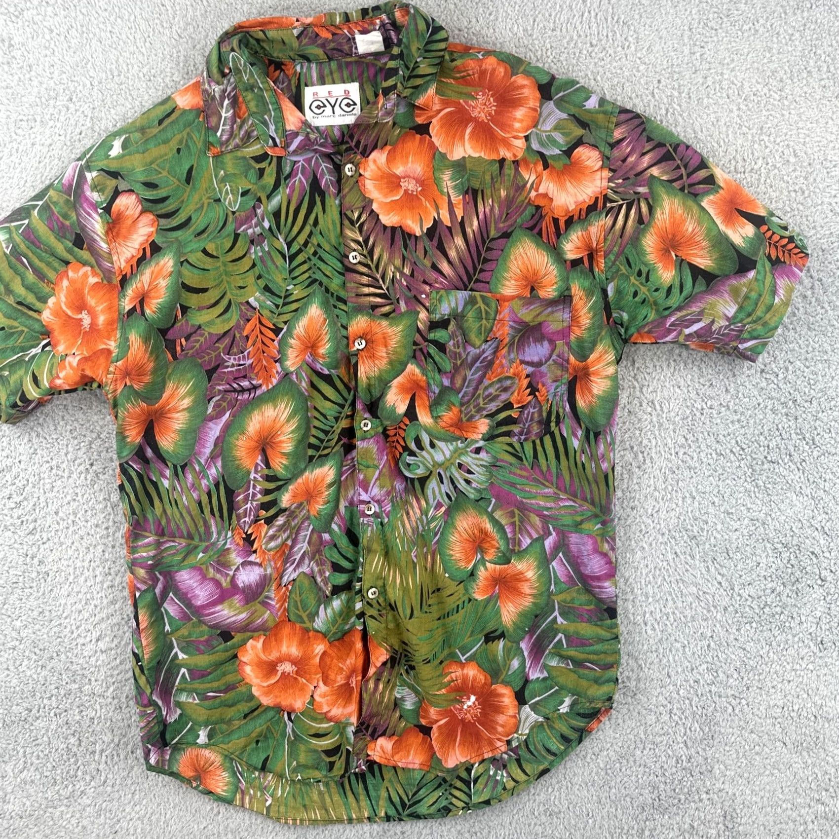 Vintage VINTAGE Red Eye By Marc Daniel’s Mens M Button Up Floral Hawaiian Camp Shirt EUC Size US L / EU 52-54 / 3 - 2 Thumbnail