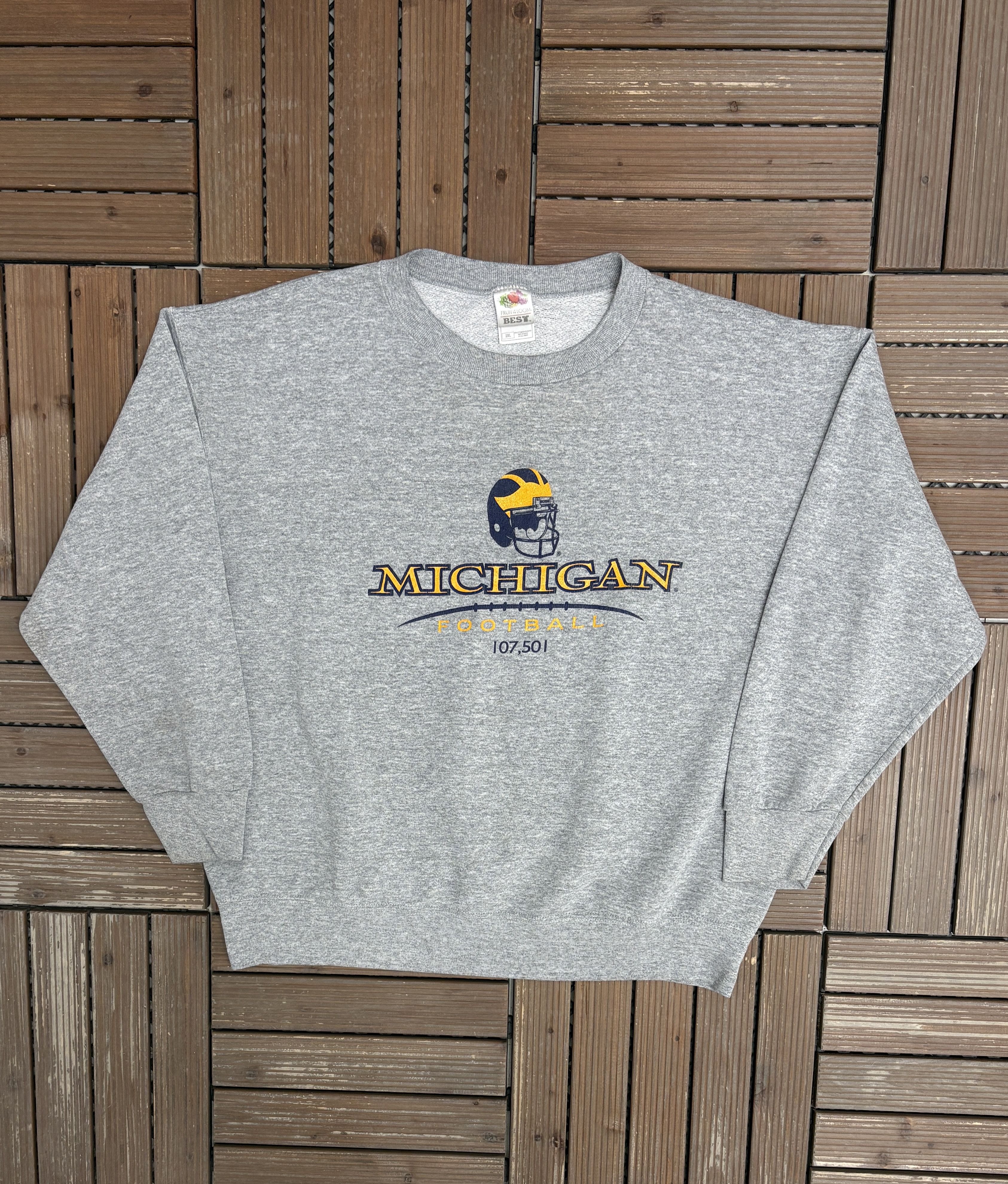 Vintage Michigan Wolverines Football 107,501 Vintage Crewneck Size US XXL / EU 58 / 5 - 1 Thumbnail