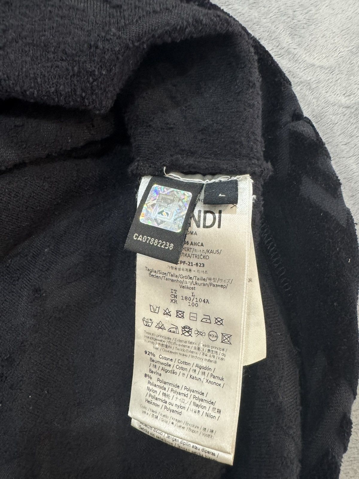 Fendi Fendi Monogram Towel Black Tee Size US L / EU 52-54 / 3 - 5 Thumbnail