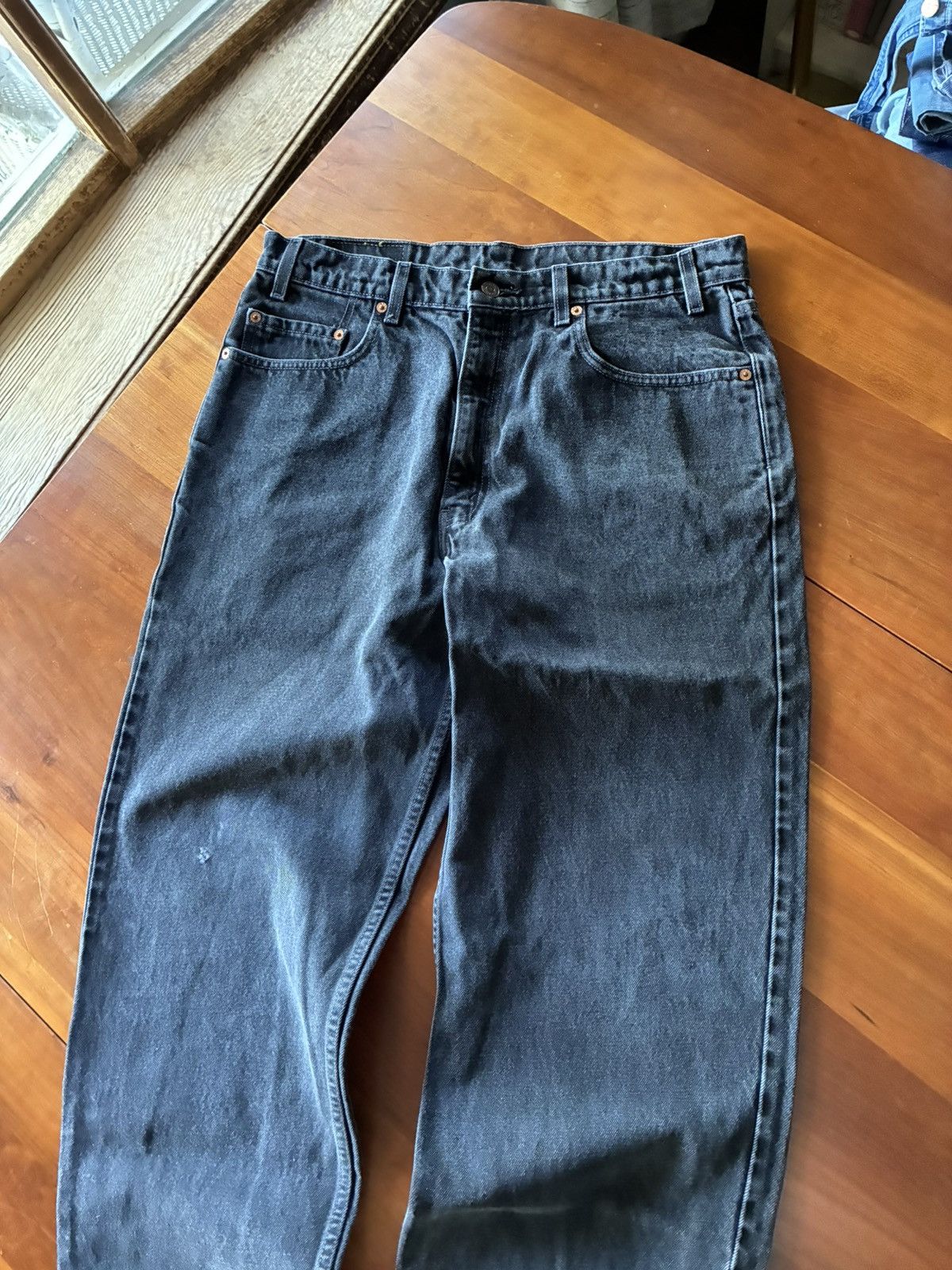 Levi's Vintage 90s Levis 550 baggy black denim jeans Size US 33 - 5 Thumbnail
