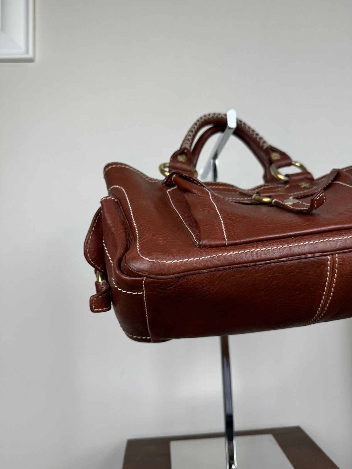 Celine Vintage leather hand bag Celine original luxury rare item Size ONE SIZE - 4 Thumbnail