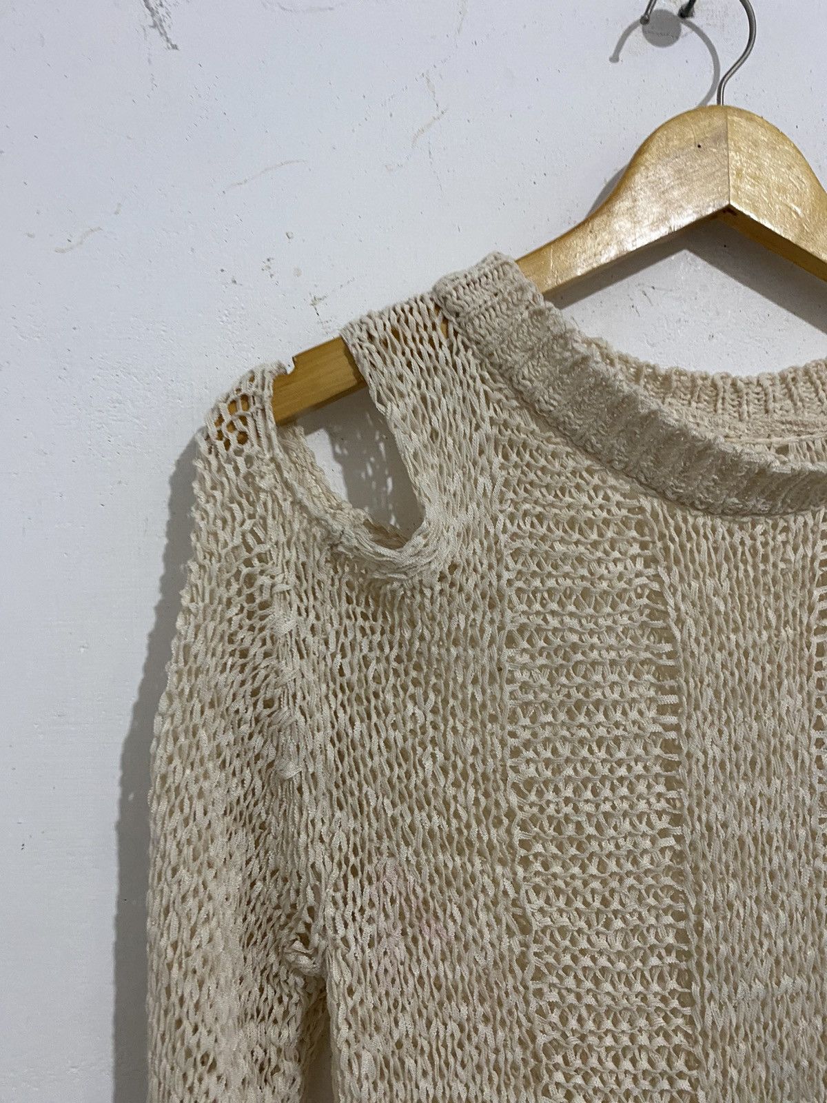 💸BINDINGOFFER💸Japanese knitted hole shoulder issey archived