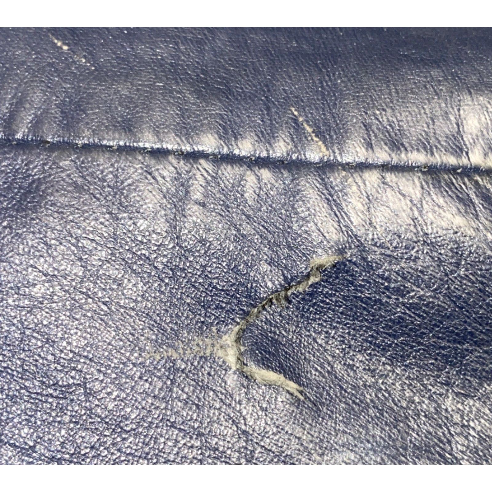 Vintage Women’s Leather Jacket Size 8 Blue Full Zip Casual Outerwear Size M / US 6-8 / IT 42-44 - 6 Thumbnail