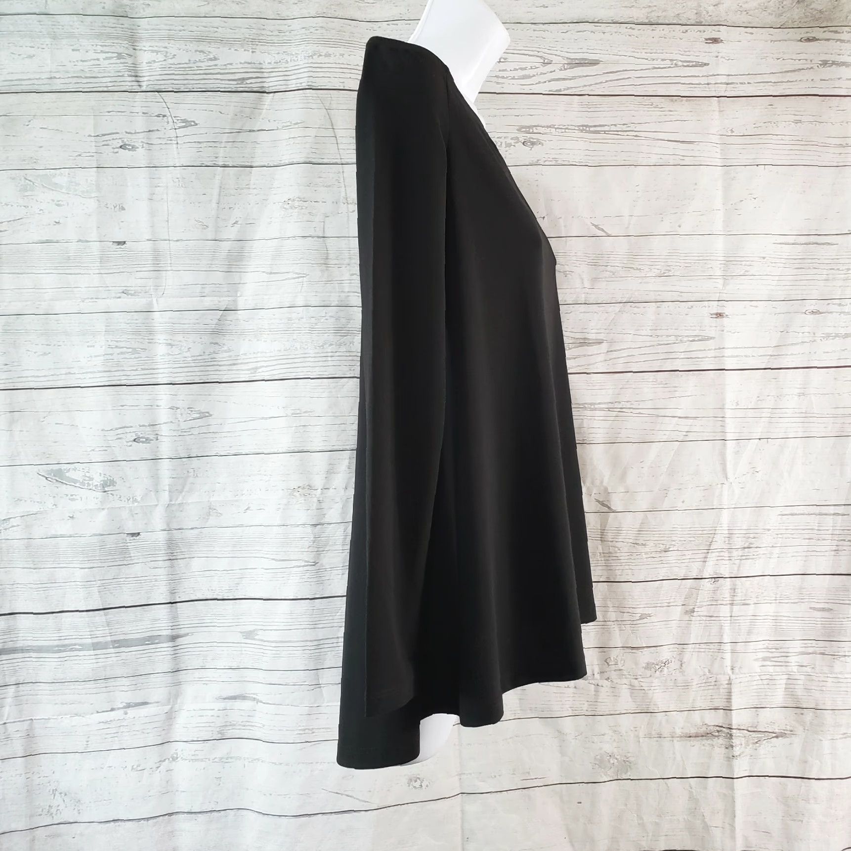Vintage Leith Off The Shoulder Top Womens XS Solid Black Long Sleeve Blouse Top Size XS / US 0-2 / IT 36-38 - 3 Thumbnail