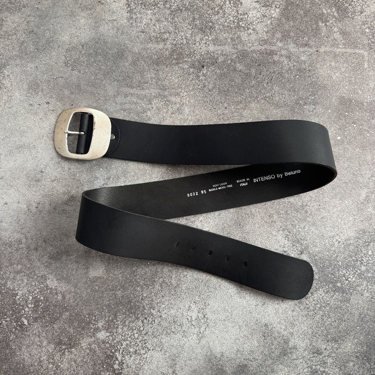 Hysteric Glamour Y2K Archive Italian Vintage Black Real Leather Wide Belt Size ONE SIZE - 4 Thumbnail