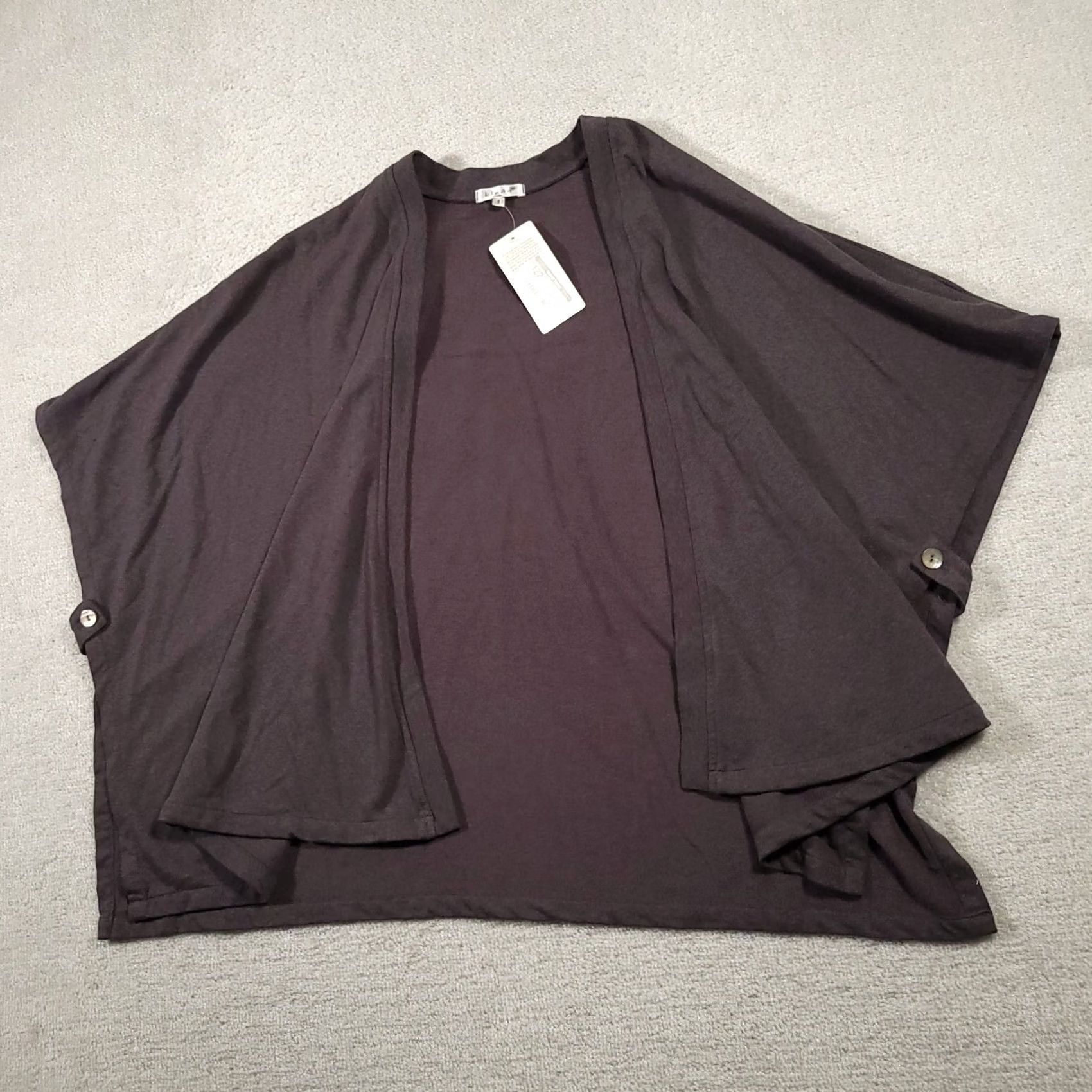 Vintage Kleen Women's Small Gray Oversized Open Front Cardigan Sweater Poncho Shirt Size S / US 4 / IT 40 - 3 Thumbnail