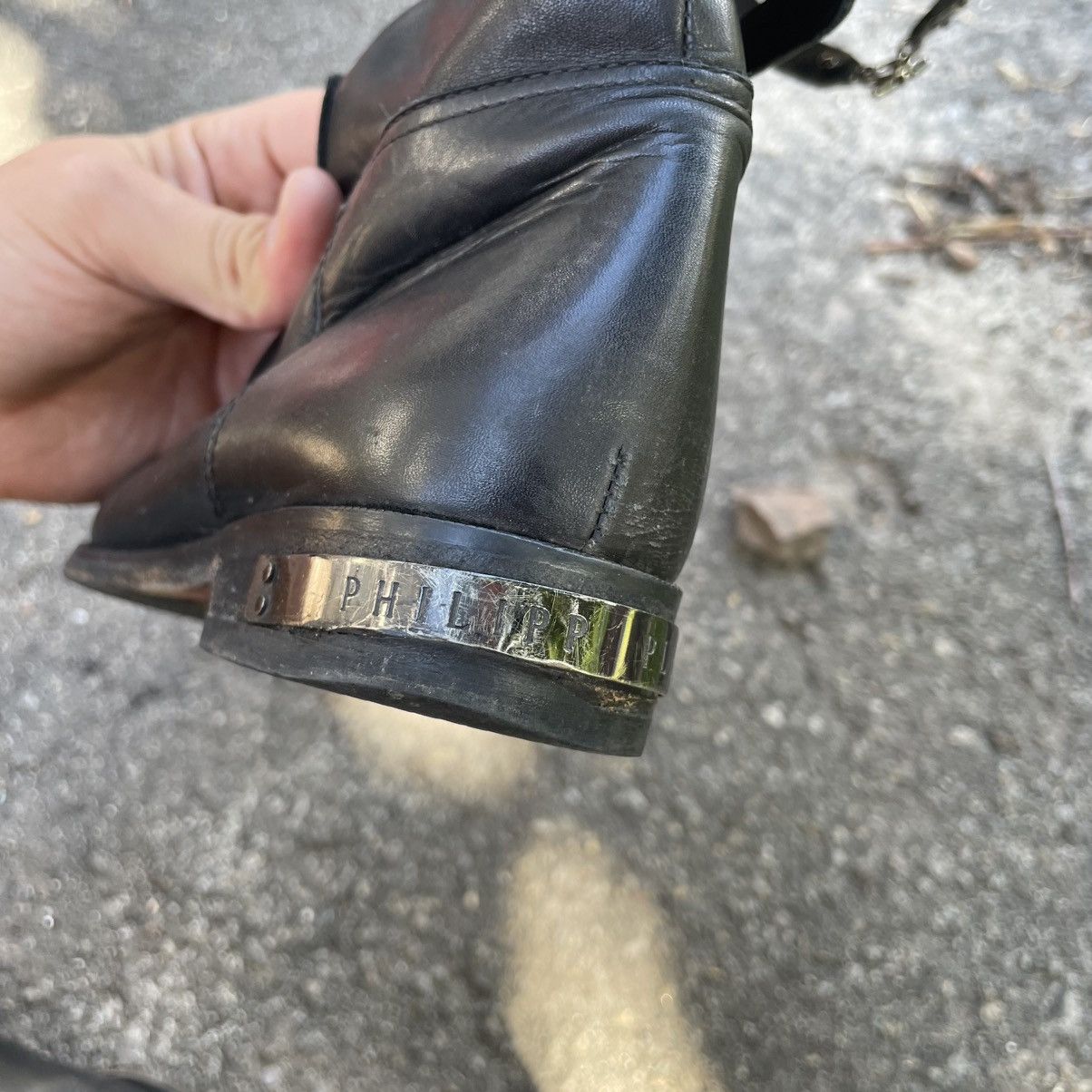 Philipp Plein Philipp Plein boots leather shoes Wellington bones scull mot Size US 5.5 / IT 35.5 - 7 Thumbnail