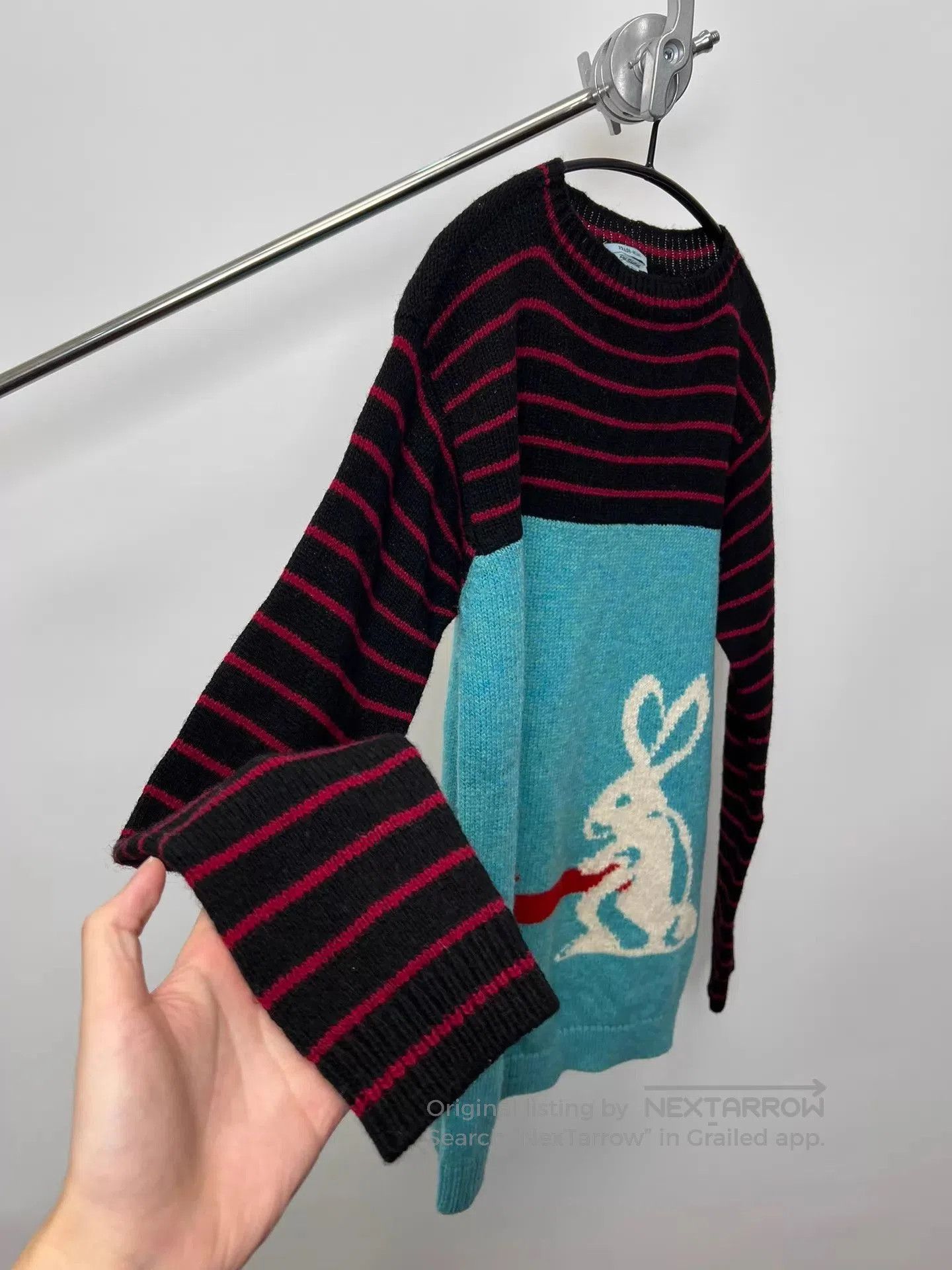 Prada Multi Color Rabbit Print Long Sleeve Sweater. Size US M / EU 48-50 / 2 - 5 Thumbnail