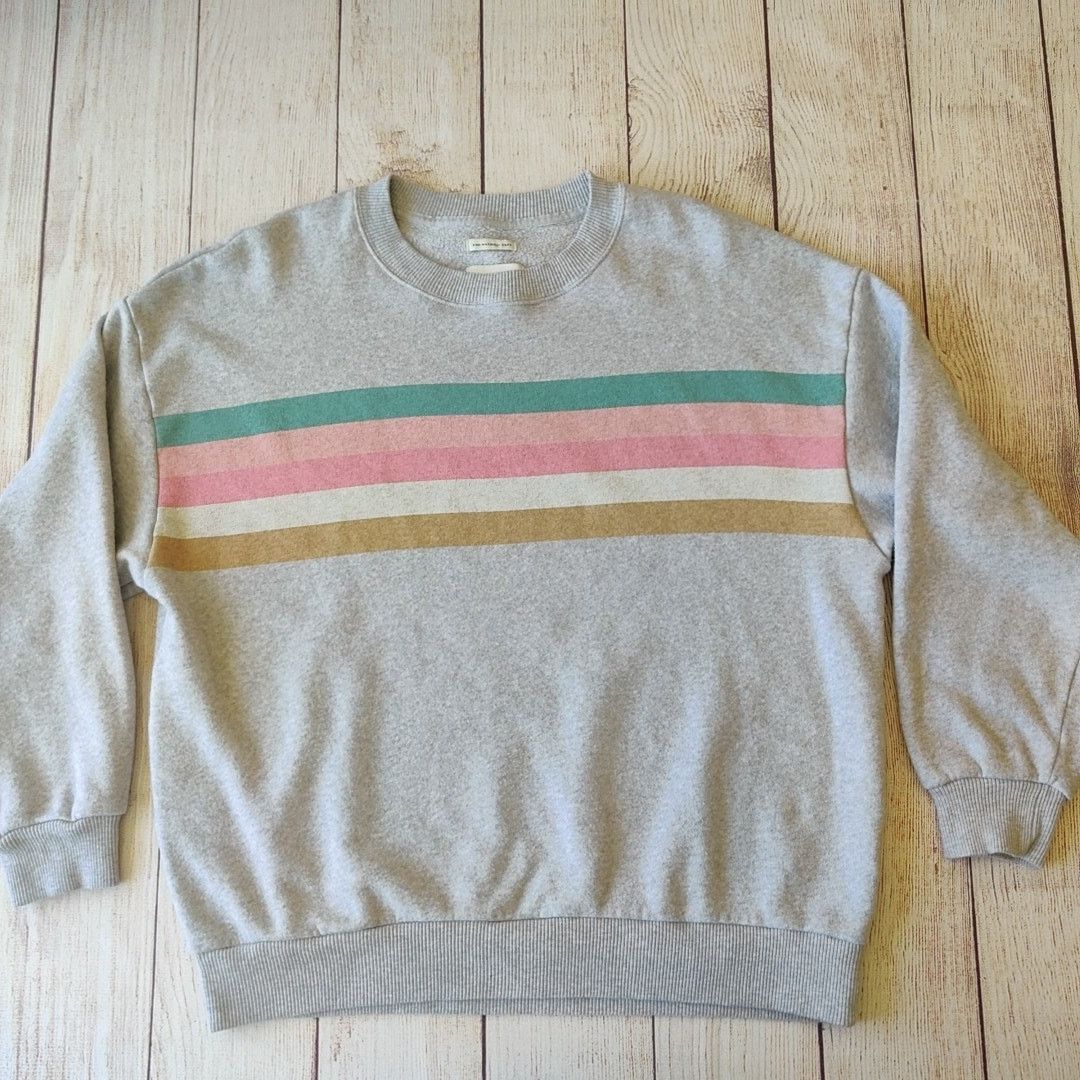 American Eagle Outfitters American Eagle striped oversized drop shoulder sweatshirt S Size S / US 4 / IT 40 - 2 Thumbnail