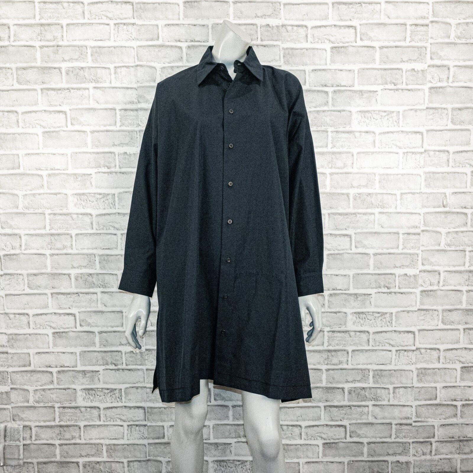 eskandar New Eskandar Wide A-Line Shirt w/ collar & Pleat long Black Size L / US 10 / IT 46 - 1 Thumbnail