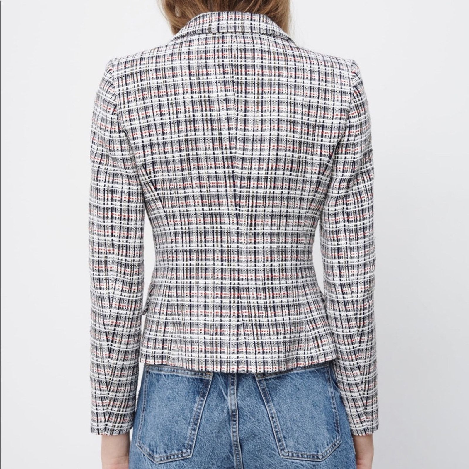 Zara Zara double breasted textured weave jacket blazer Size L / US 10 / IT 46 - 12 Thumbnail
