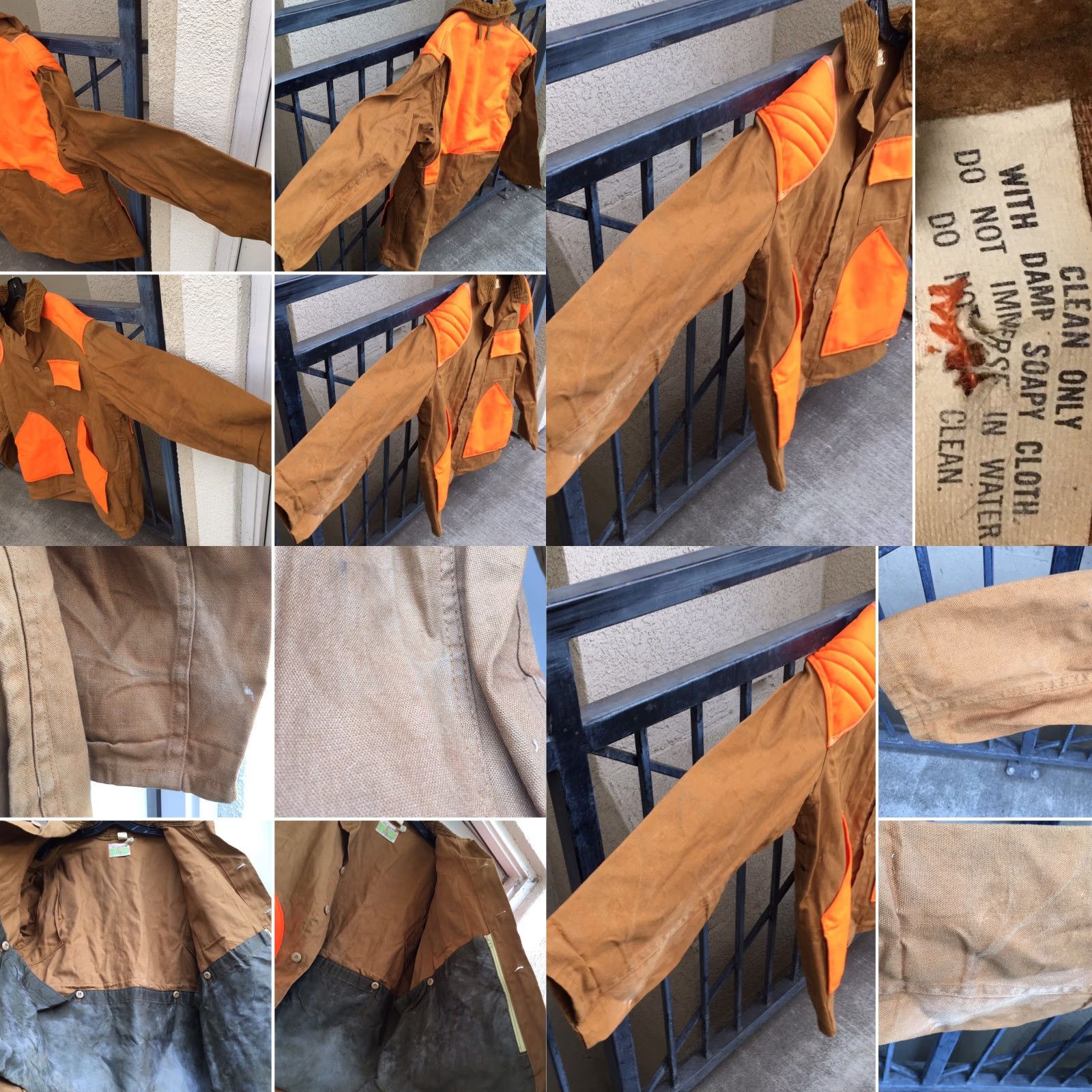 Hunter VINTAGE The Hunter Hunting Jacket Water Repellent Size 44 Brown Fluorescent Orange Jacket Hunters Coat Shirt Mens Size US S / EU 44-46 / 1 - 8 Thumbnail