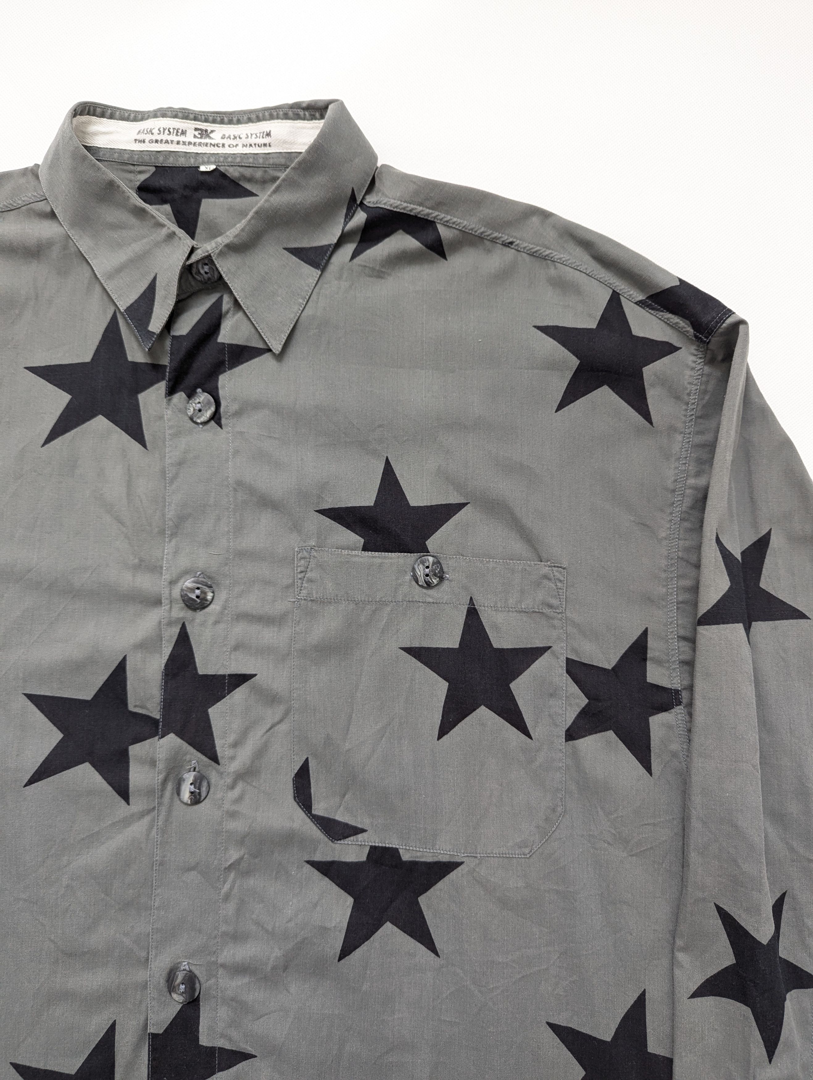 Vintage 90s Shirt Stars Print Oversize XL vintage y2k retro clubwear Size US XL / EU 56 / 4 - 4 Thumbnail