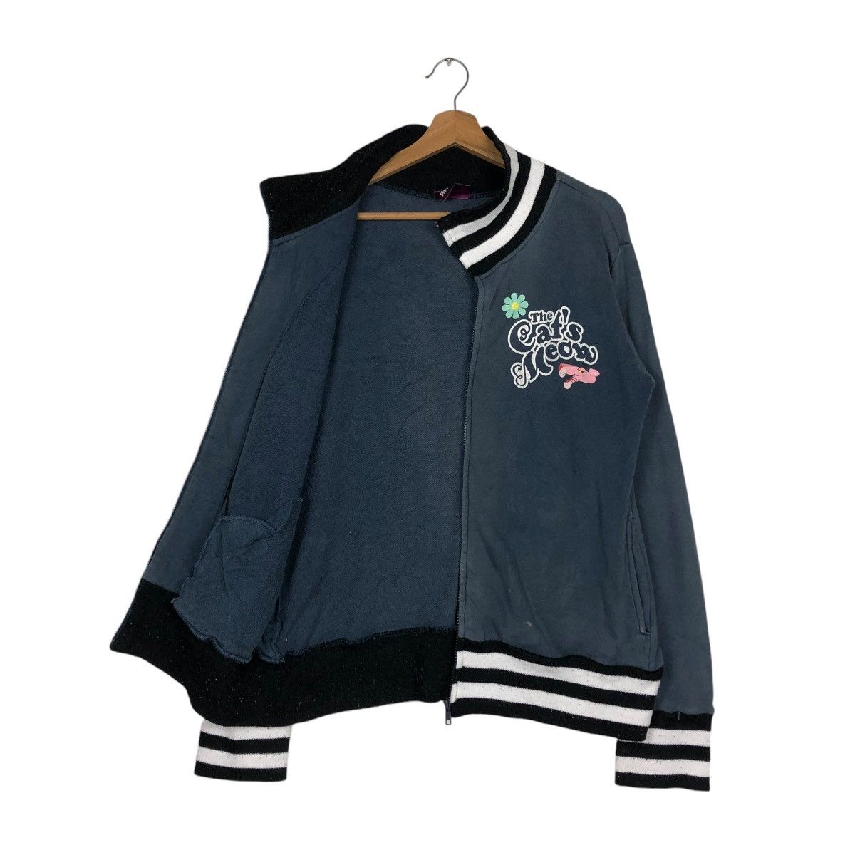 Cartoon Network 🔥VINTAGE BOMBER JACKET BIKER PINK PANTHER Size US L / EU 52-54 / 3 - 13 Thumbnail