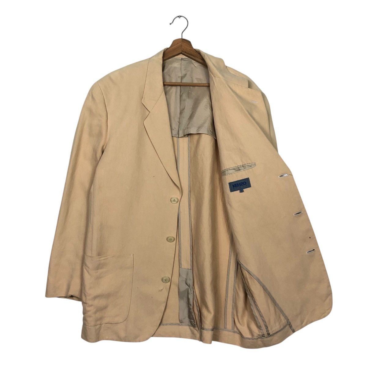 Japanese Brand Kenzo Paris Oversized Beige Cotton Blazer — Archival Look Size US M / EU 48-50 / 2 - 12 Thumbnail