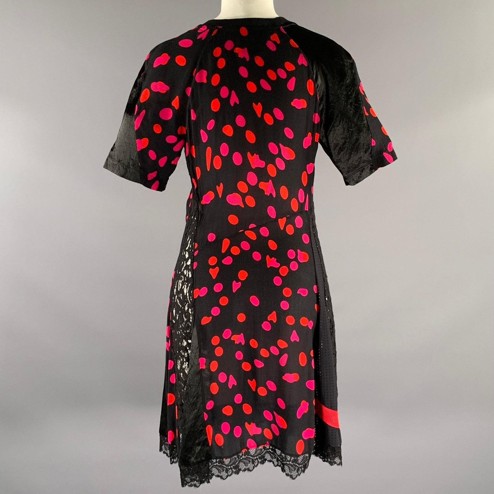 Other KOCHE' XS Black Red Spotted Midi Knee-Length Dress Size XS / US 0-2 / IT 36-38 - 4 Thumbnail