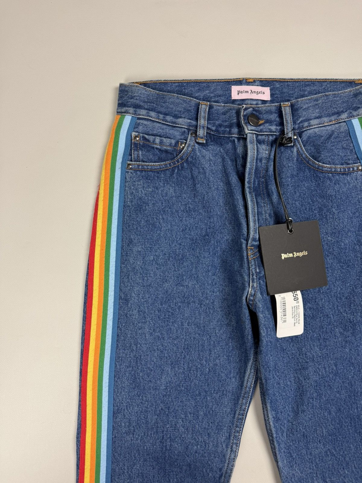 Palm Angels BNWT! Palm Angels Ladies Denim Rainbow Medium Wash Jeans Size 26" / US 2 / IT 38 - 6 Thumbnail