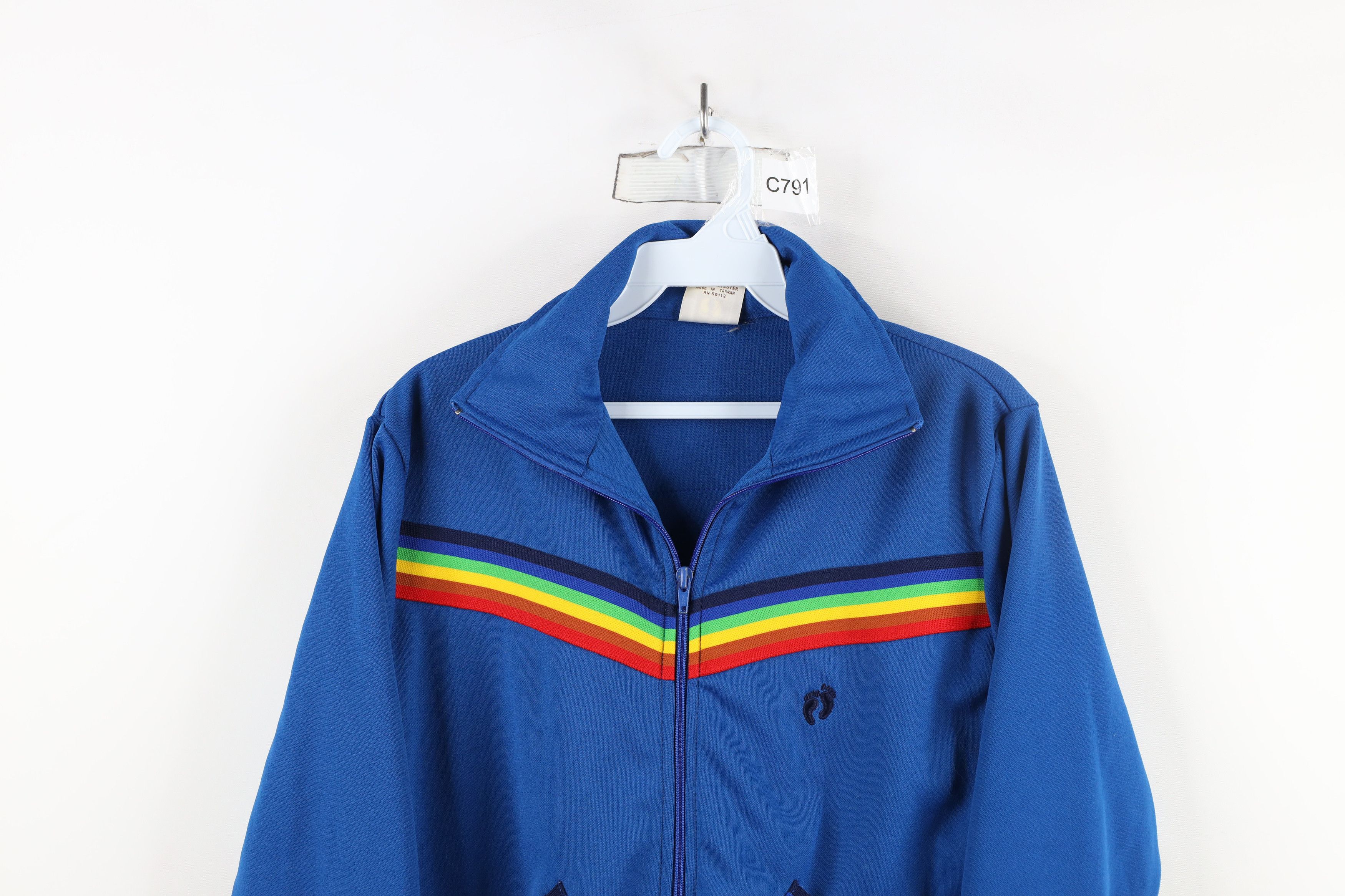 Hang Ten × Vintage Vintage 70s Hang Ten Surfing Striped Warm Up Track Jacket Size US S / EU 44-46 / 1 - 2 Thumbnail
