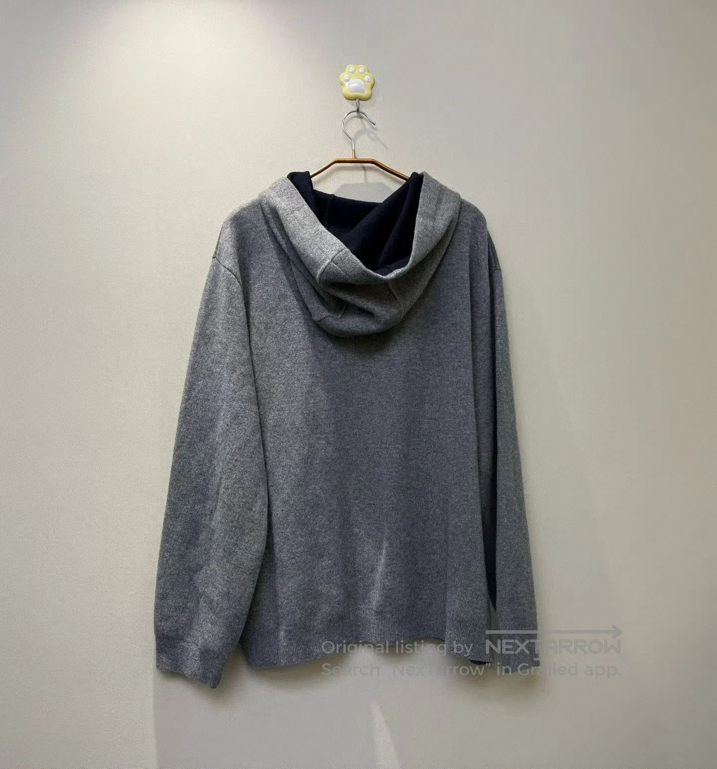 Louis Vuitton Louis Vuitton Grey Leather Patch Letter Cashmere Hoodie| Size US XXL / EU 58 / 5 - 4 Thumbnail
