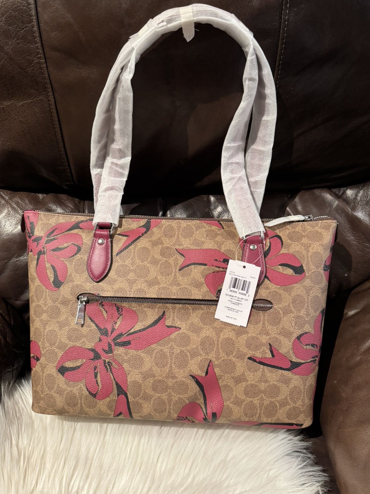 Coach Coach Gallery Tote Bag In Signature Canvas With Bow cz174 Size ONE SIZE - 7 Thumbnail