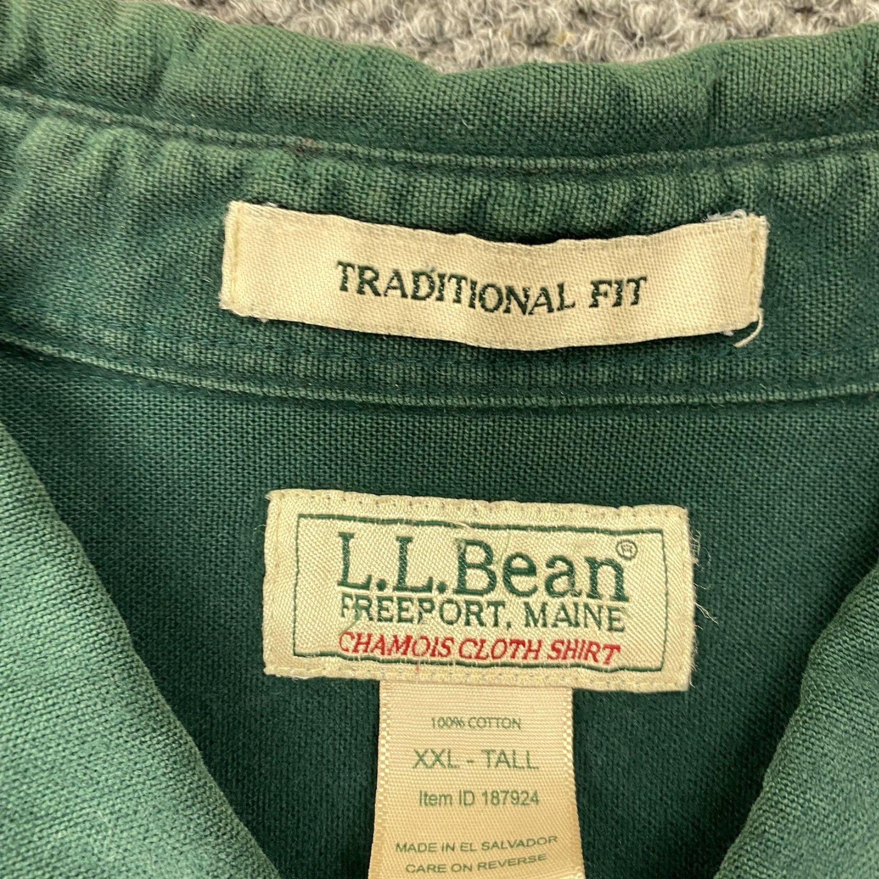 Vintage L.L. Bean Vintage Flannel Button-Up Shirt Mens 2XLT Green Long Sleeve Classic Fit Size US XXL / EU 58 / 5 - 3 Thumbnail