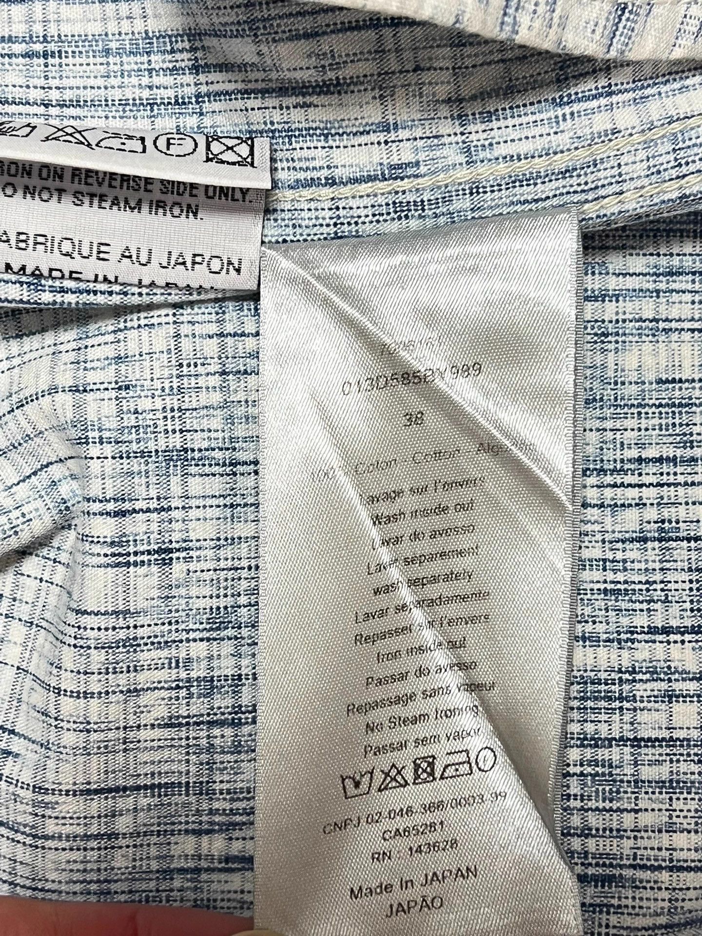 Dior Dior Men's Classic Blue Pattern L/S Shirt 38 Japan Size US M / EU 48-50 / 2 - 6 Thumbnail