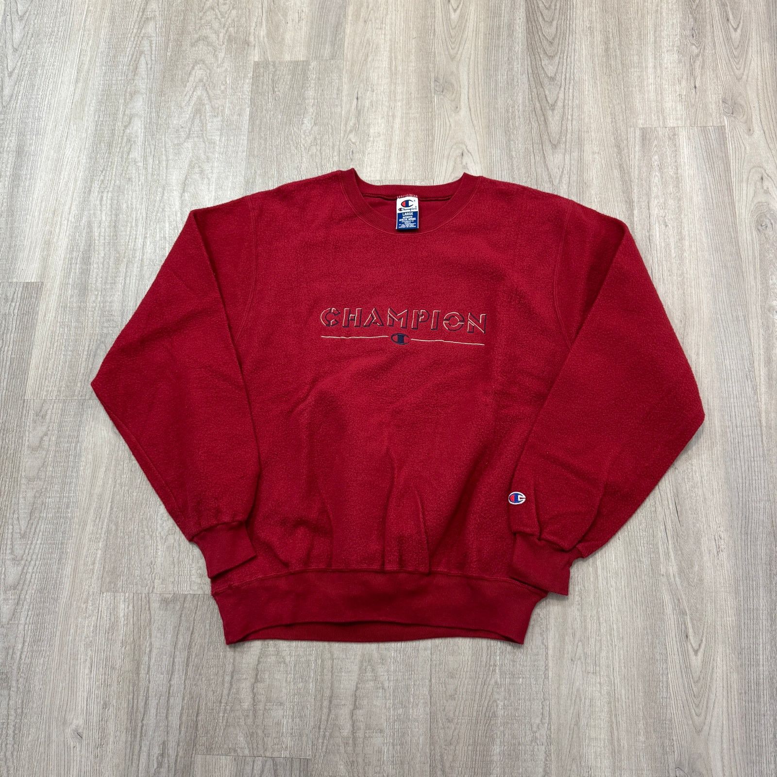 Vintage red champion sweatshirt sales