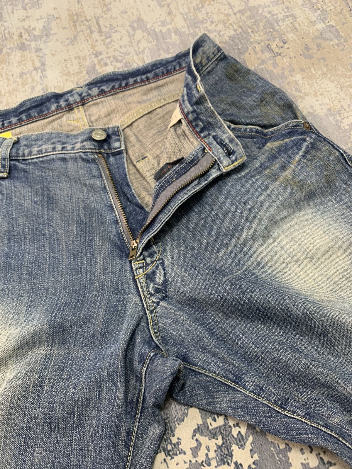 Japanese Brand Vintage Blueway Japanese Mud Wash Distressed Baggy Fit Jeans Size US 32 / EU 48 - 6 Thumbnail
