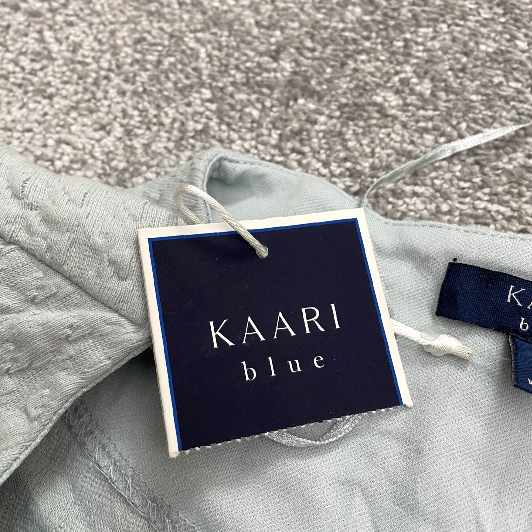 Vintage Kaari Blue Dress Women's Midi Shift XL Gray Knit Ruffle Long Sleeve Workwear Casual Size XL / US 12-14 / IT 48-50 - 4 Thumbnail