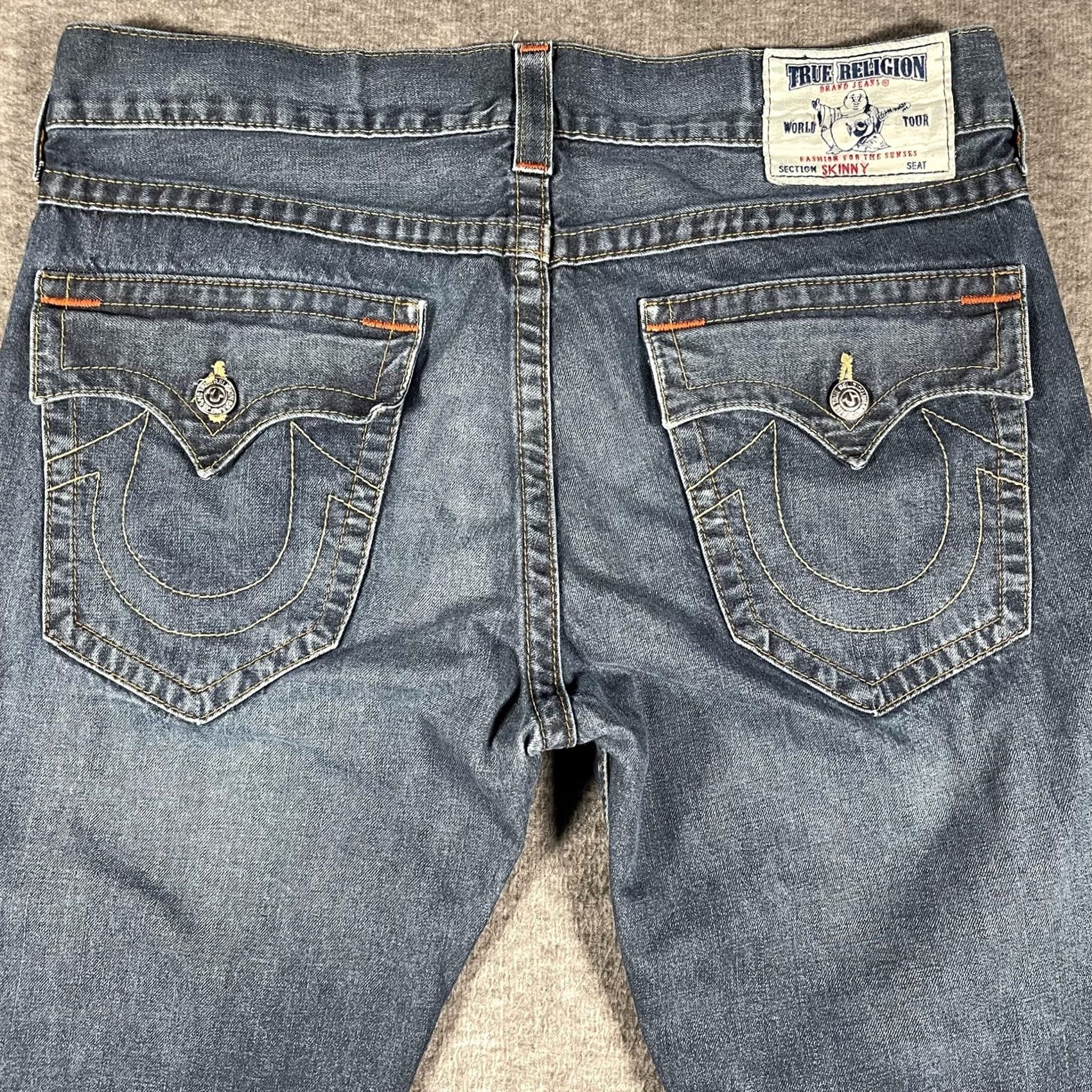 True Religion True Religion Jeans Mens 37x33 Blue Skinny W/Flap Slim Fit Medium Wash Denim Jeans Mens 37 in Blue Skinny W/Flap Size US 36 / EU 52 - 4 Thumbnail