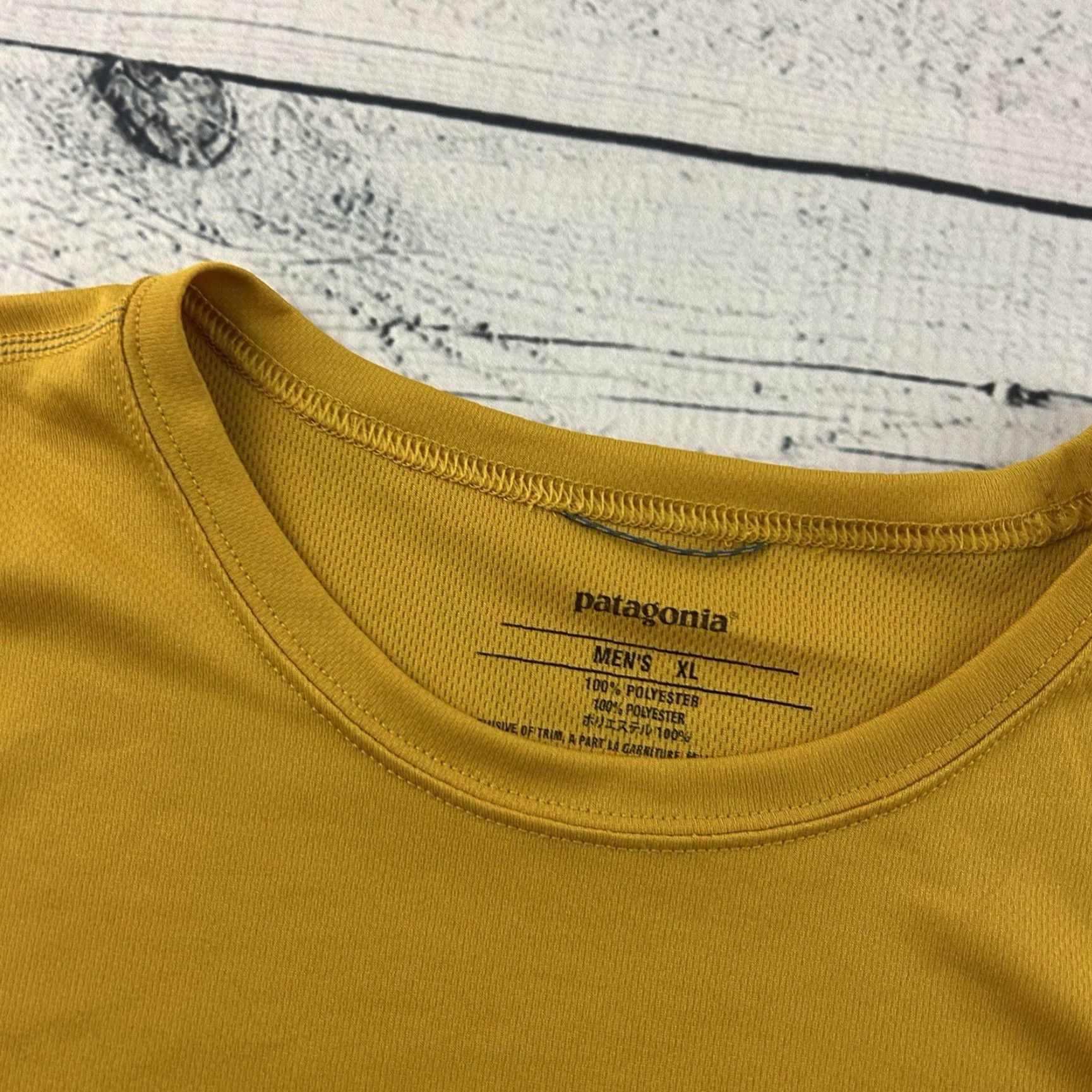 Patagonia Patagonia Fore Runner Short Sleeve T Shirt Men's XL Mustard Yellow Shirt Men XL Yellow Size US XL / EU 56 / 4 - 2 Thumbnail