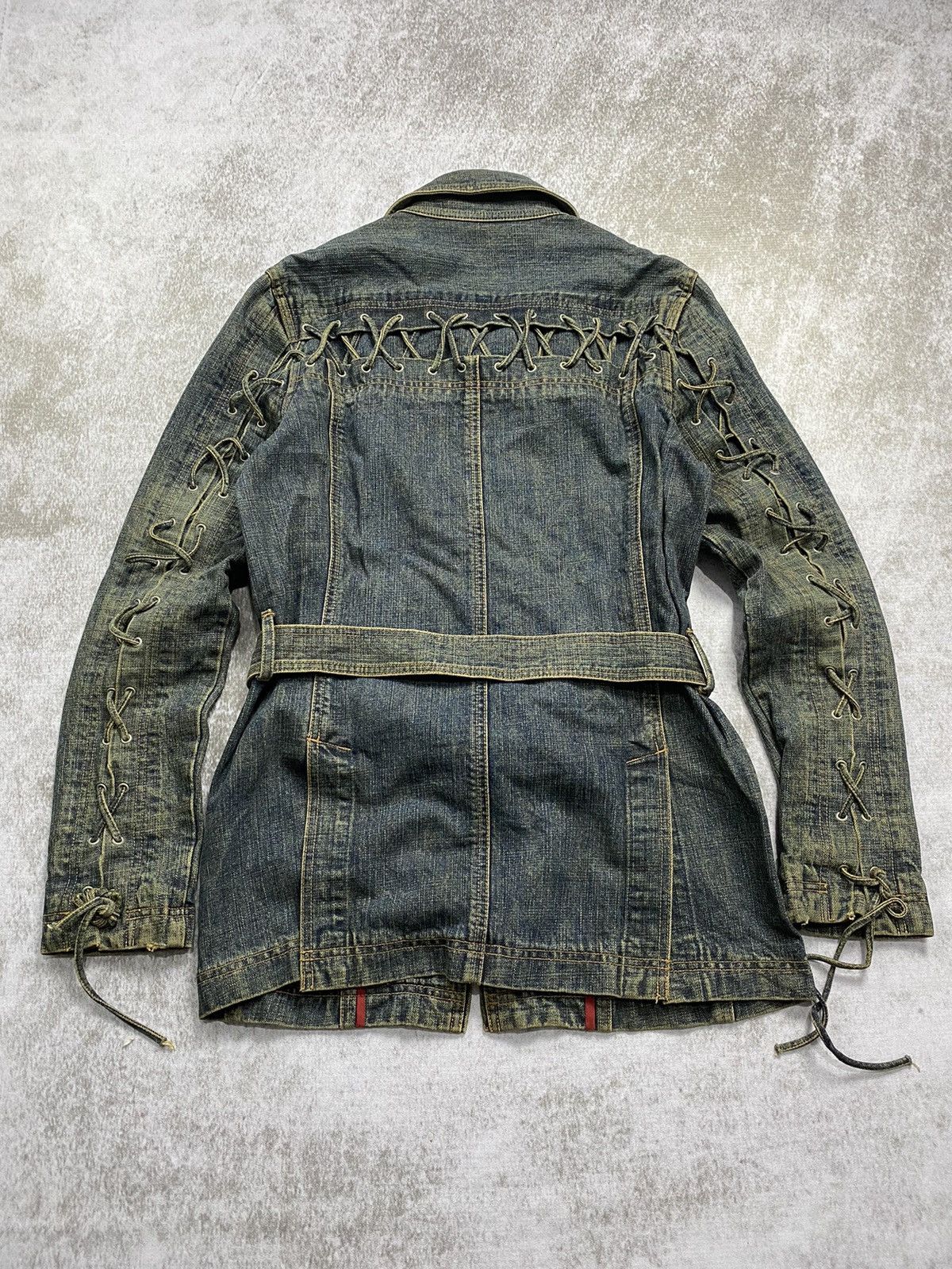 Japanese Brand × Le Grande Bleu (L.G.B.) × Tornado Mart 2000s Tornado mart lace up denim jacket Size US M / EU 48-50 / 2 - 2 Thumbnail