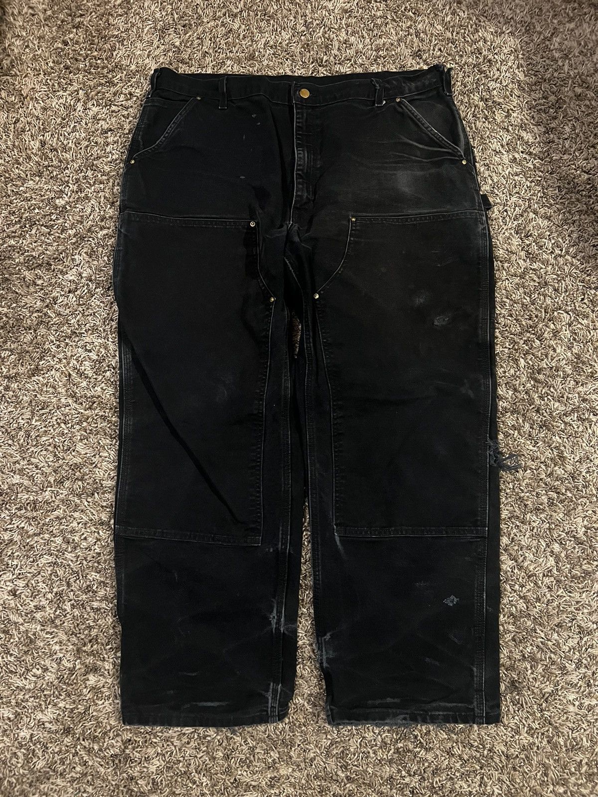 image of Vintage Carhartt Carpenter Double Knee Pants in Black, Men's (Size 38)